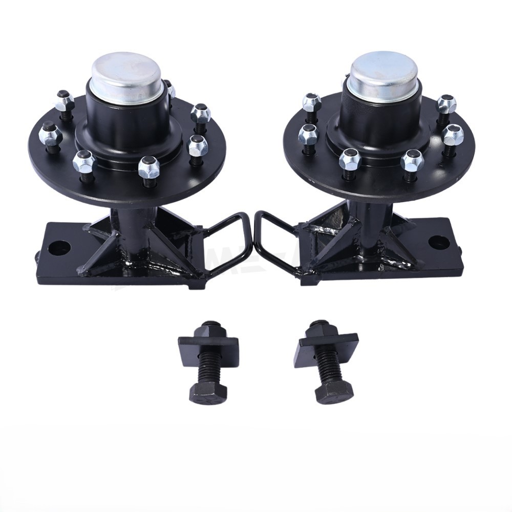 NEW 8 x 6.5 Lug 9000LB Shipping Container Wheels, Bolt-on Spindle Kit (Pair)