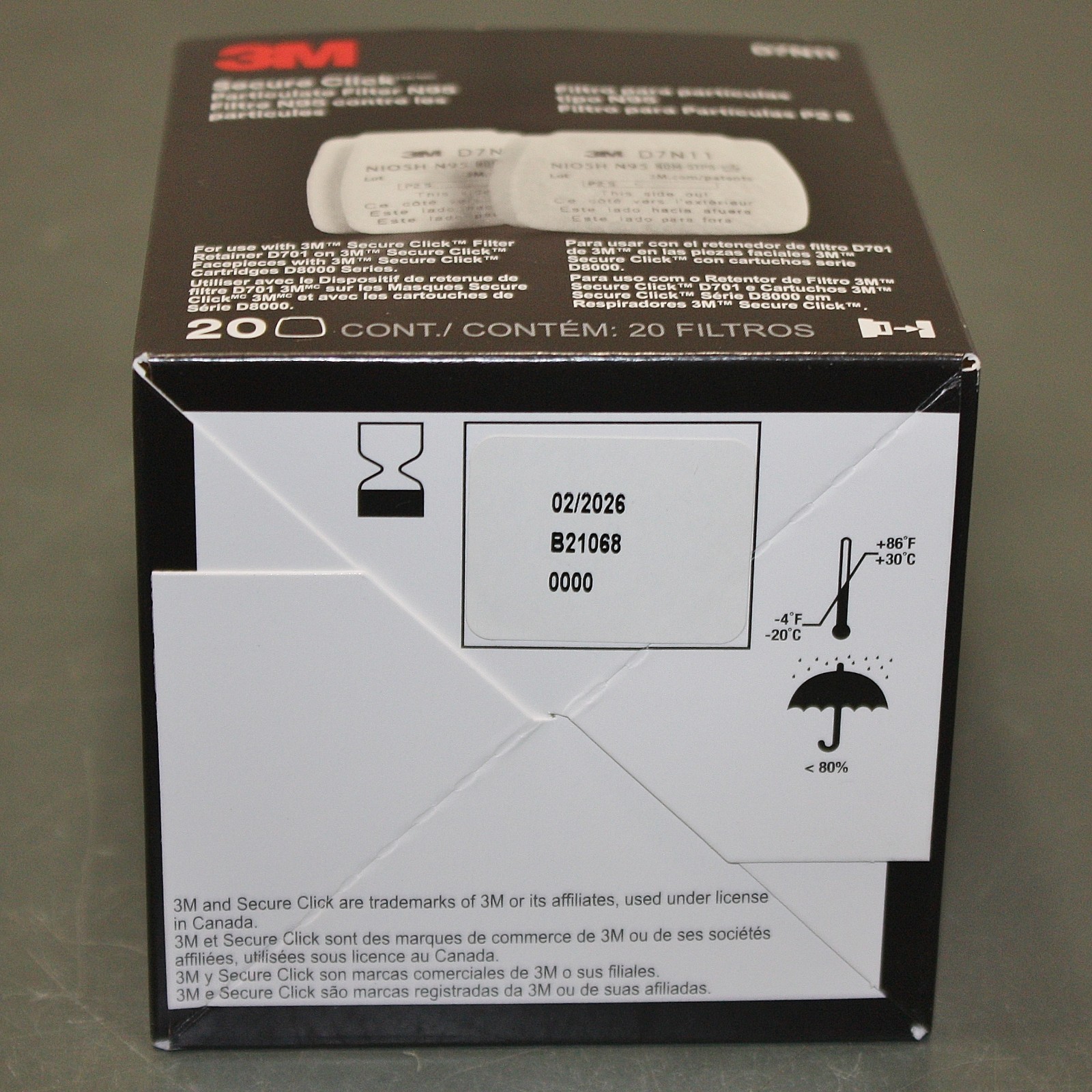 EXPIRED 02/2026 – (200) 3M Secure Click Mask Filters D7N11, N95, Particulate