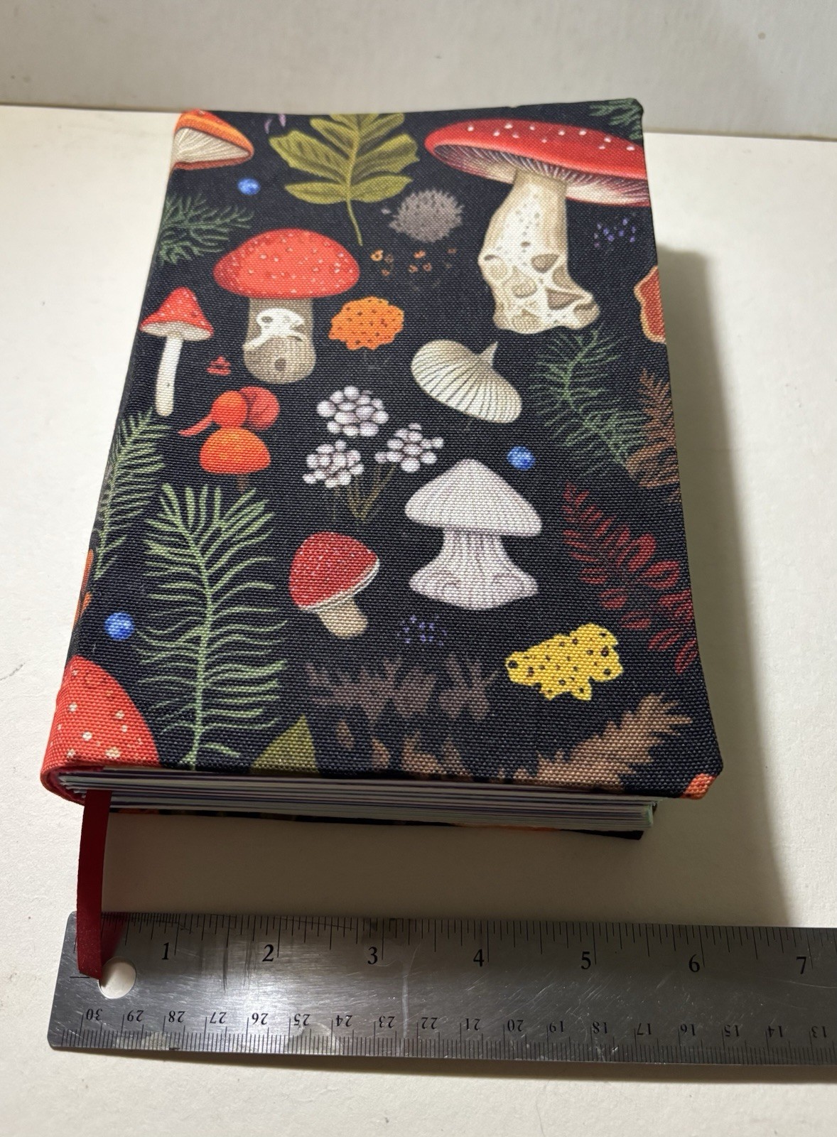 Handmade Mushroom Fabric – Sketchbook Blank Journal Book – 8. 5 in. x 5.8 in.