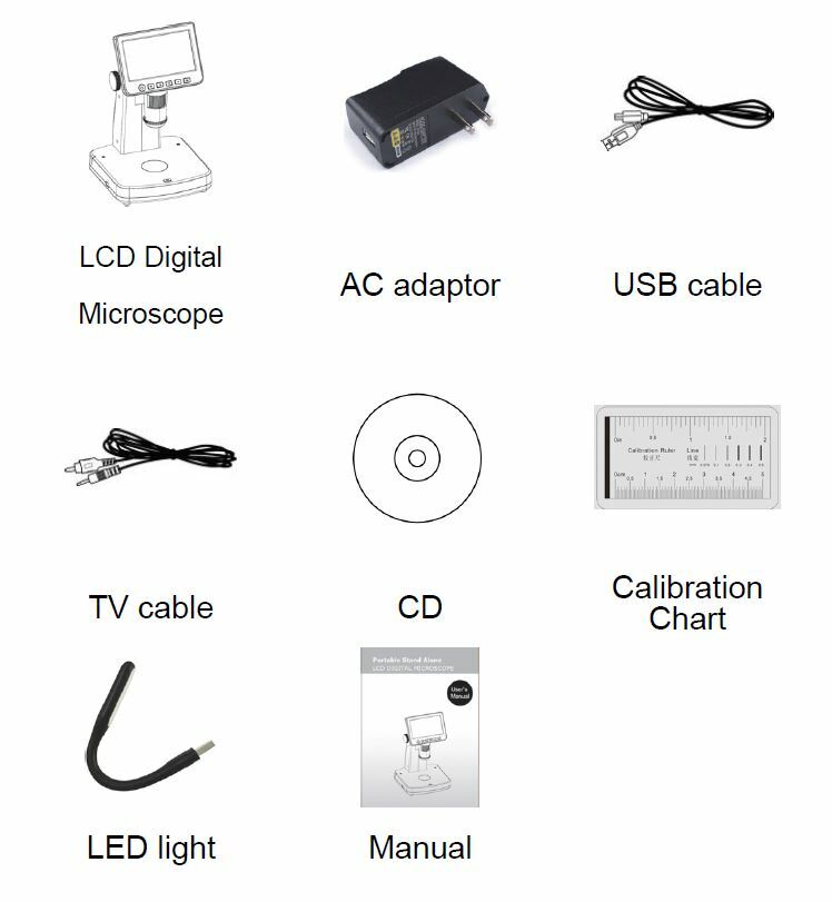 Vividia LM-058 Tabletop Stand-Alone Portable LCD/TV/USB Digital Microscope 5″