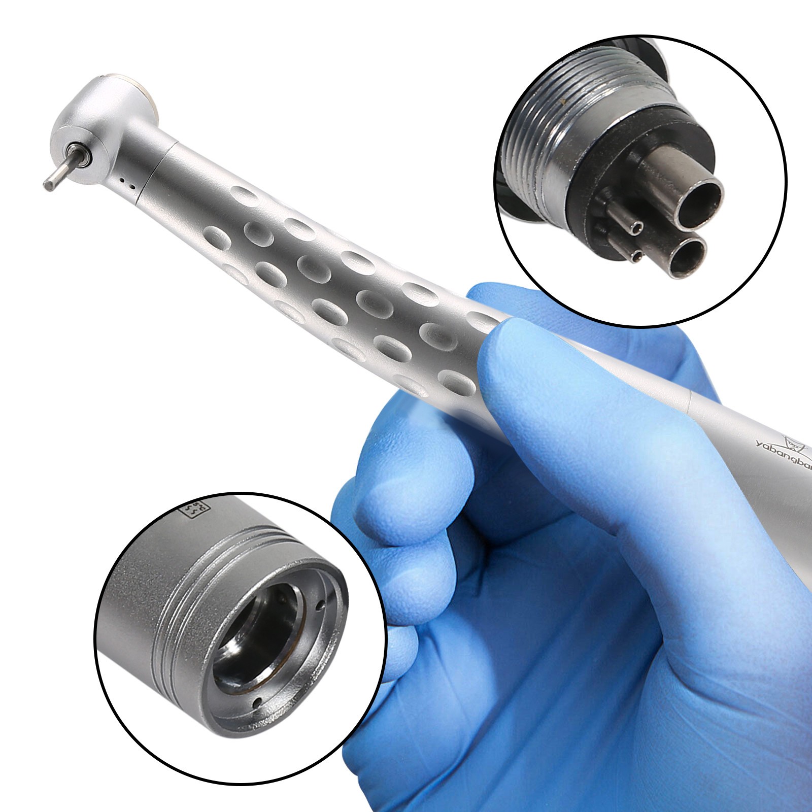 YABANGBANG Dental High Speed Handpiece with 4 Hole Quick Coupler 360 Swivel
