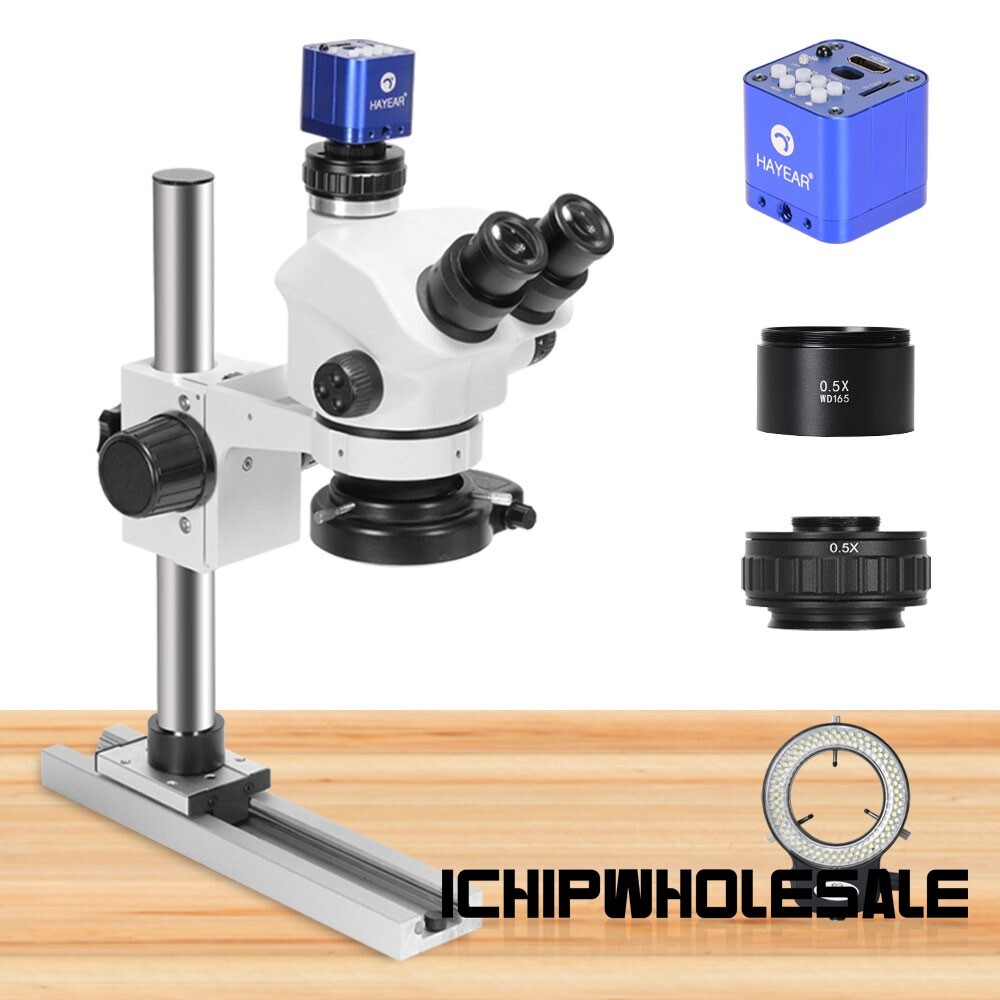 HY-5100-HG7045 7-50X Slide-rail Base Microscope Camera Stereo Trinocular Lens