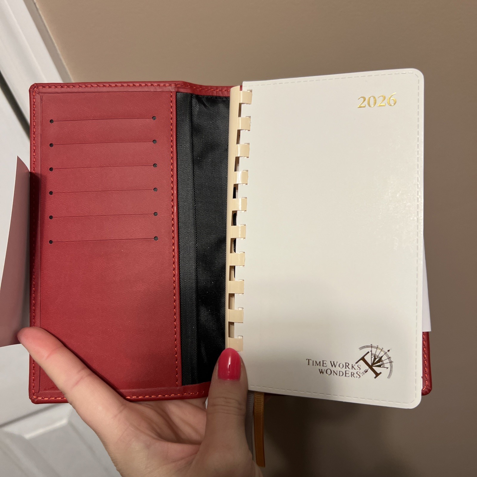 Poprun Horizontal Weekly Planner Red 2026 Year 4.25×6” Small Pocket Planner New