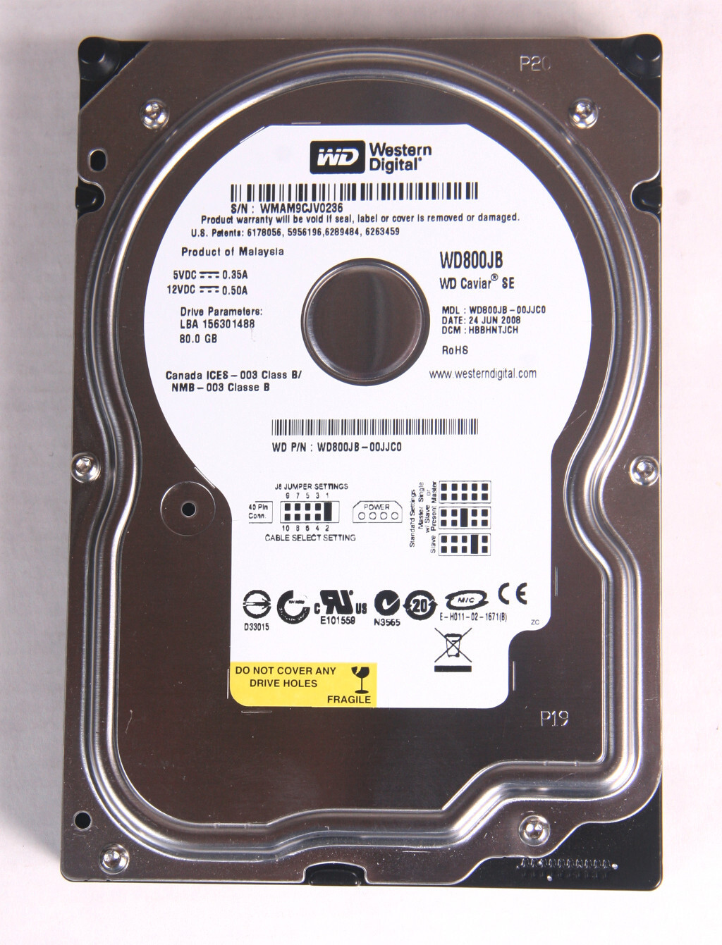 Western Digital Caviar WD800JB 80GB Enhanced IDE Hard Drive