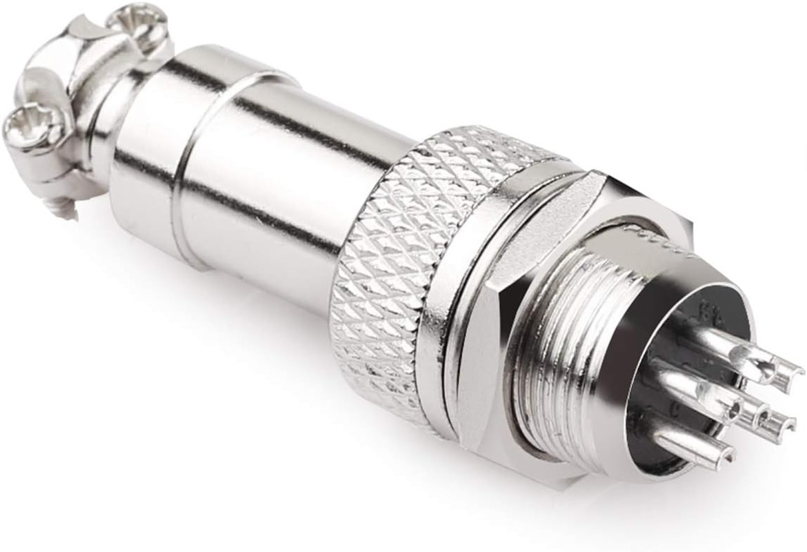 GX12 6 Pins Panel Metal Mount Circular Metal Aviation Connector Adapter Male Fem