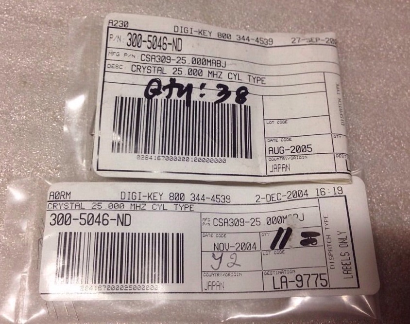Citizen CSA309-25.000MABJ, 300-5046-ND, Lot Of 49, D#54