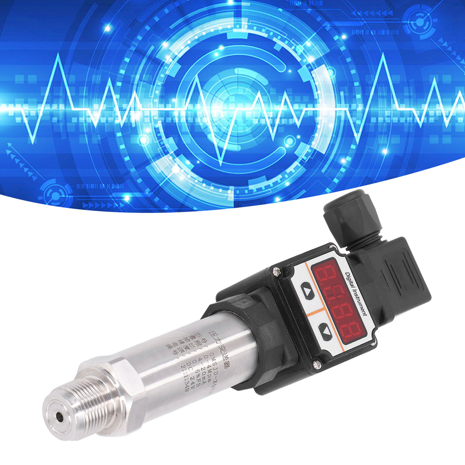 0‑4Mpa 4‑20mA Pressure Transmitter Digital Display Small Transducer Sensor DC24V