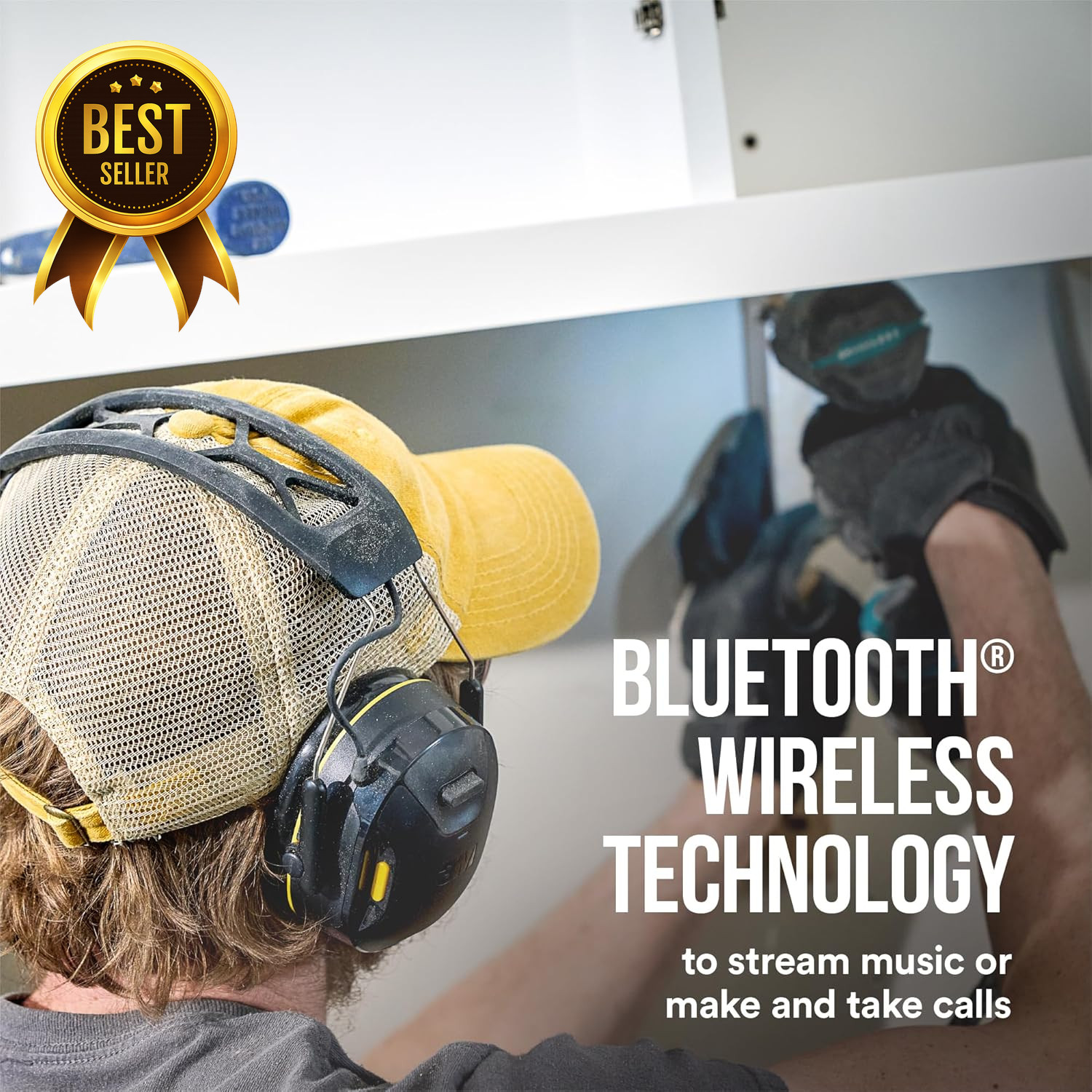3M Worktunes Connect Bluetooth Hearing Protection Earmuffs 26dB Noise Reduction