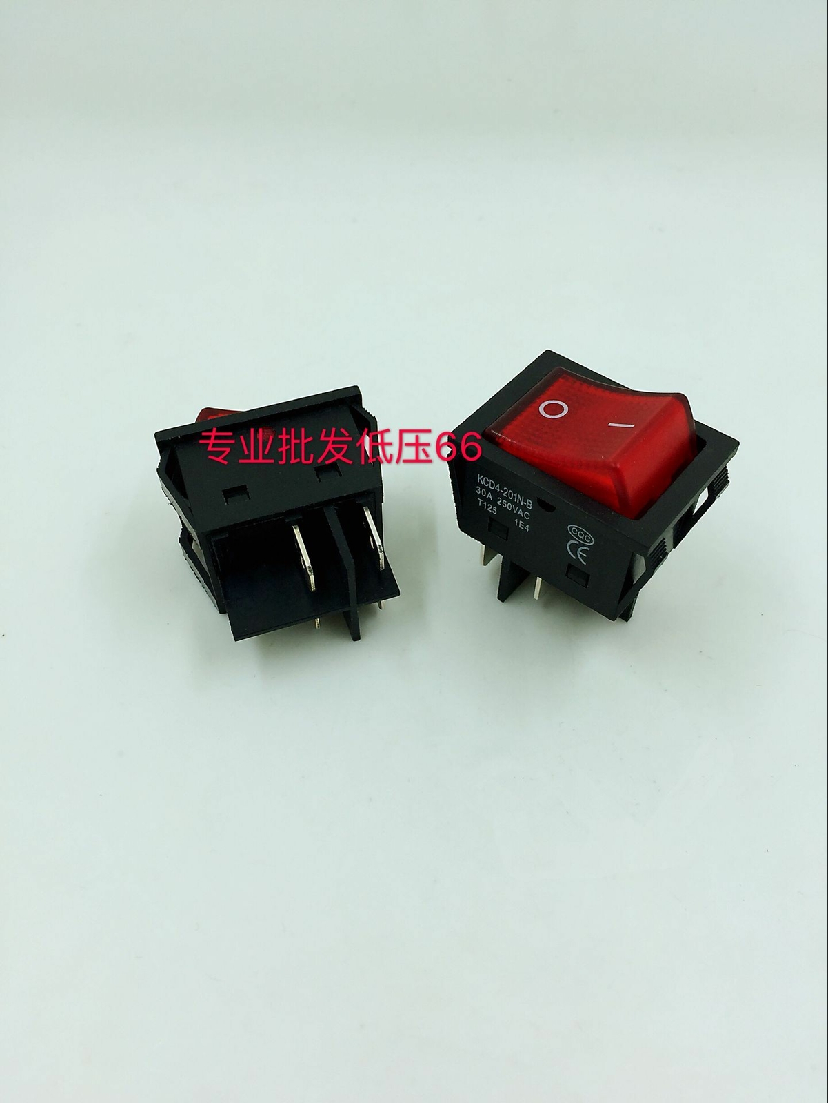 2pcs Rocker Switch KCD4-201N-B 30A 250V 4pins 2 positions with lamp