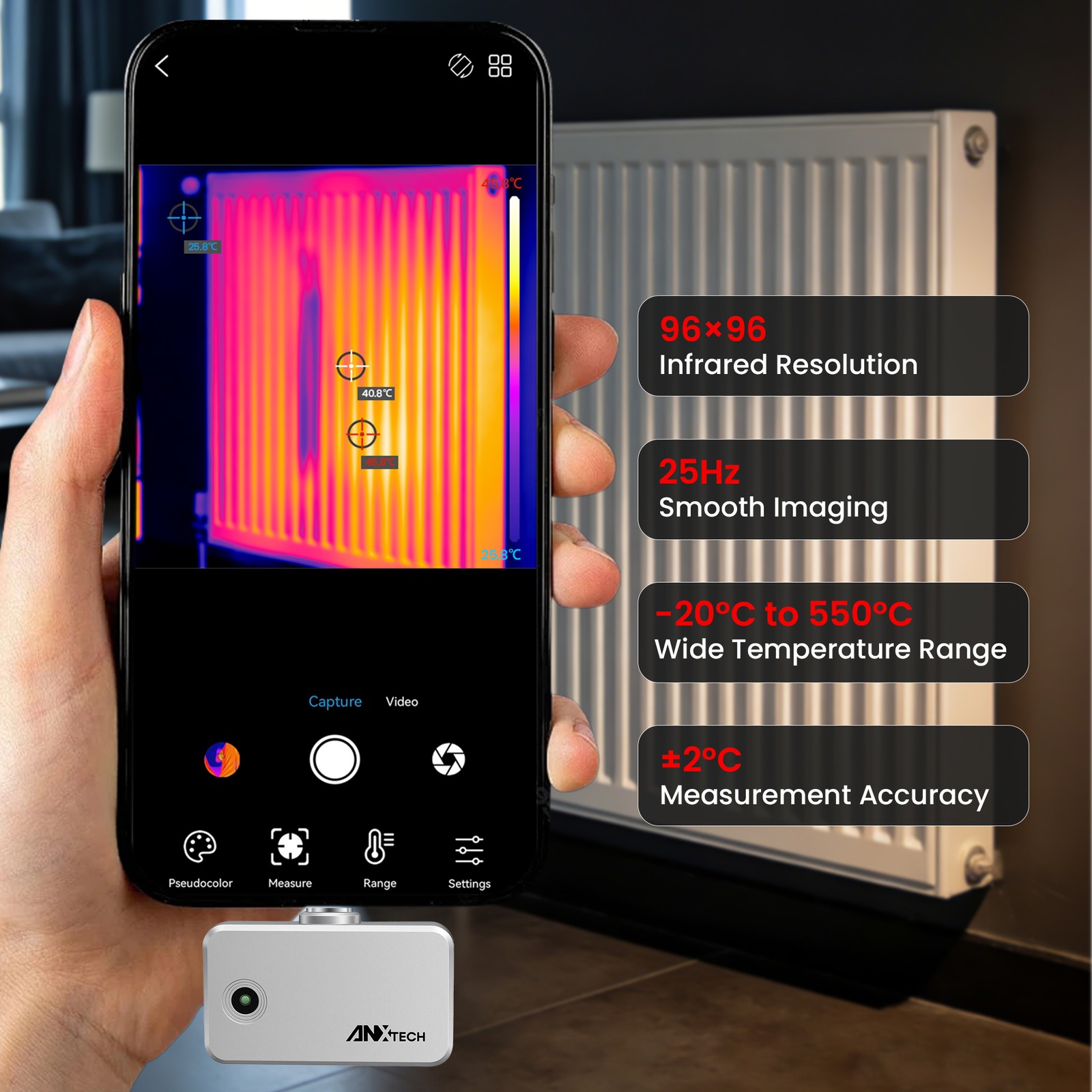 ANXTECH Infrared Thermal Imaging Camera 240*240 ISR Resolution for Android