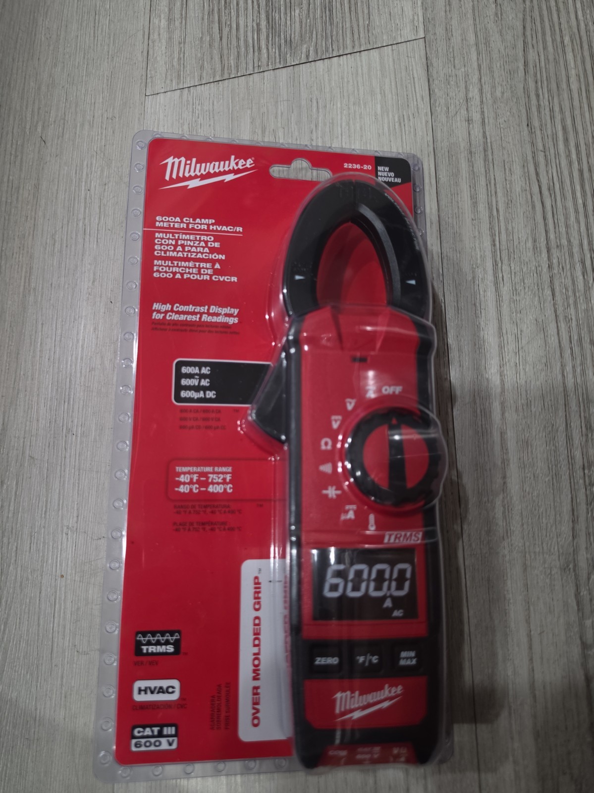 Milwaukee 2236-20 Clamp Meter for HVAC/R – Red