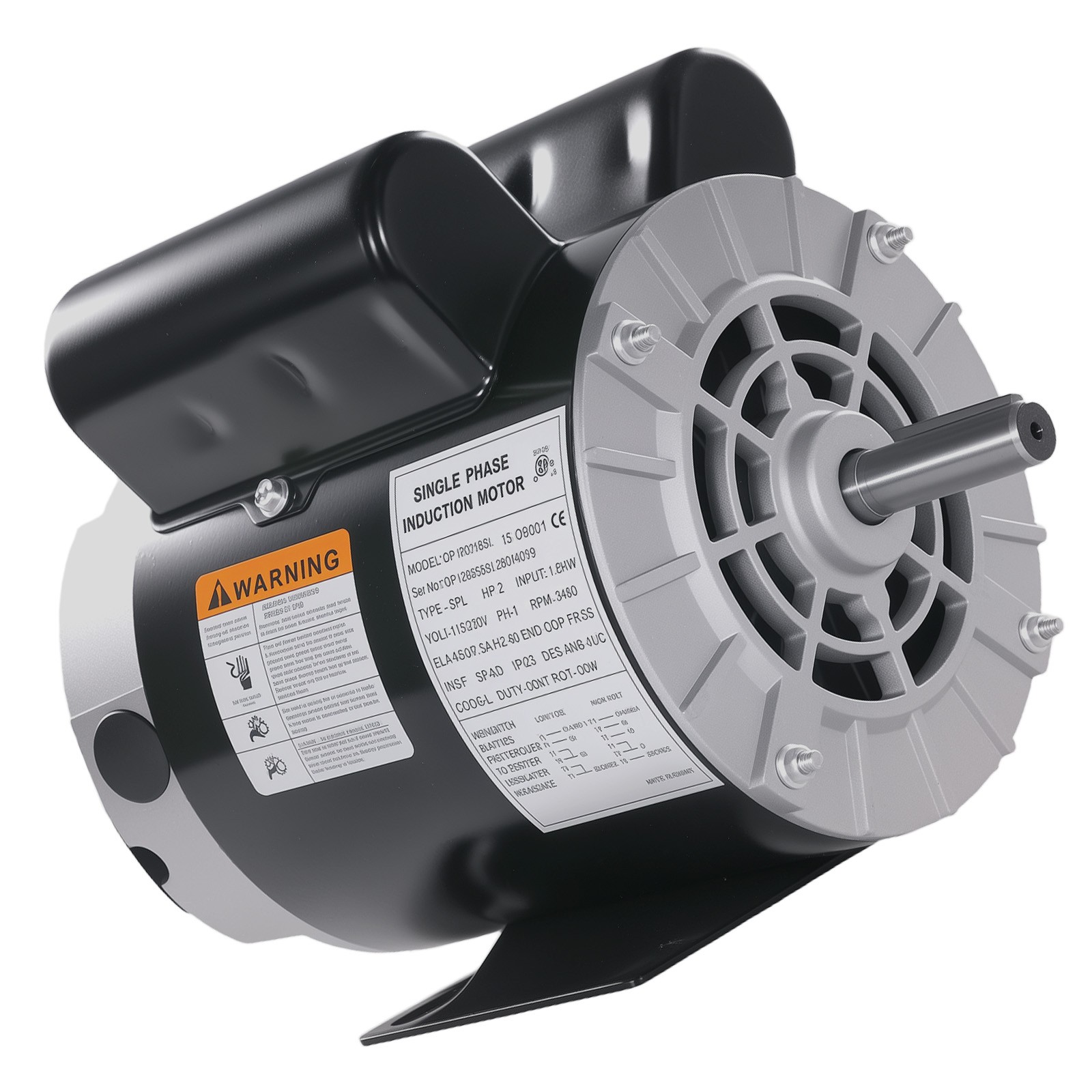 2HP Electric Motor 3450RPM AC120V/240V 56 Frame Single-Phase 5/8″ Keyed Shaft