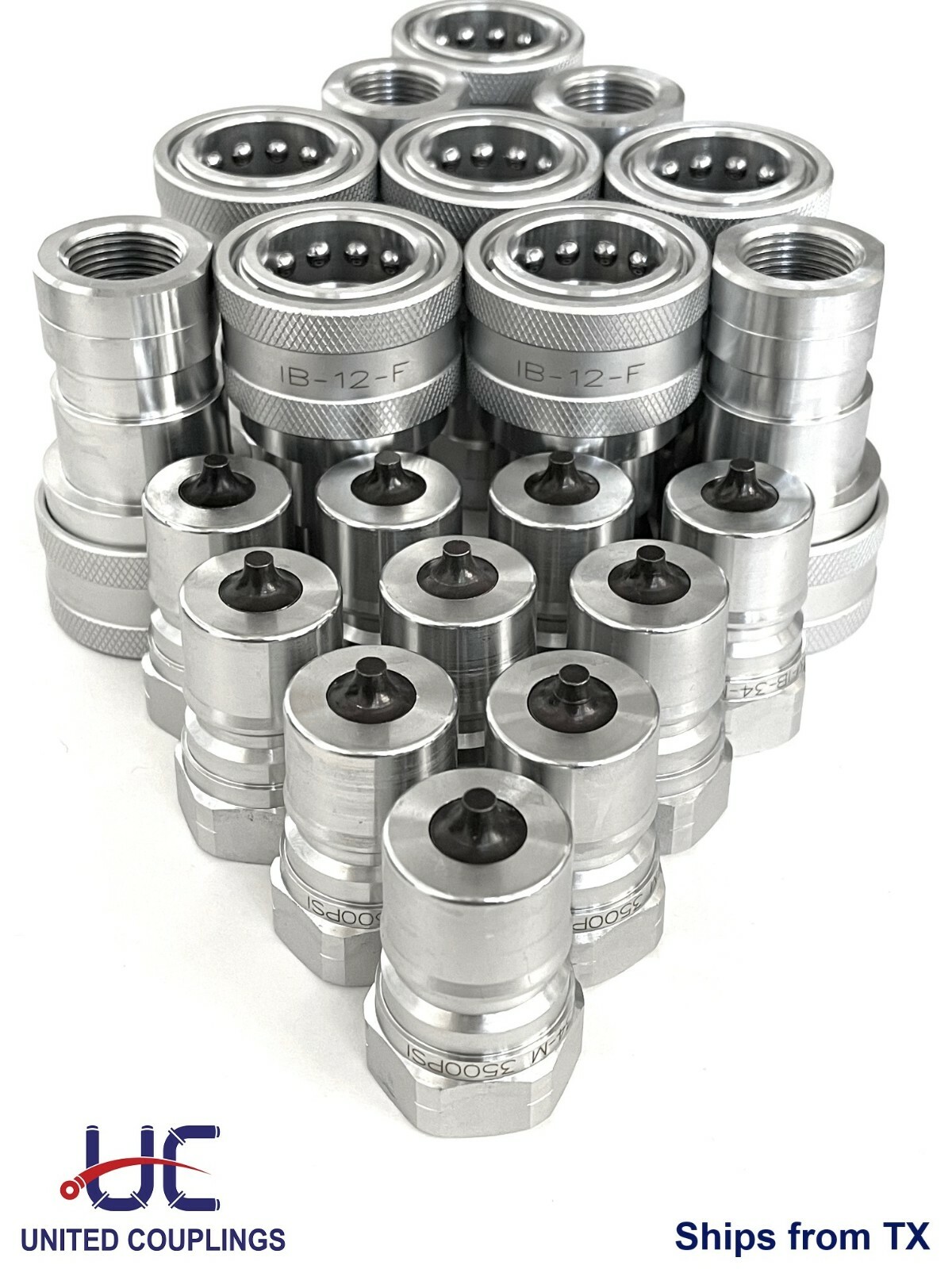 3/4″ NPT ISO 7241-1|Series B | Quick Disconnect Hydraulic Couplings | Set of 10
