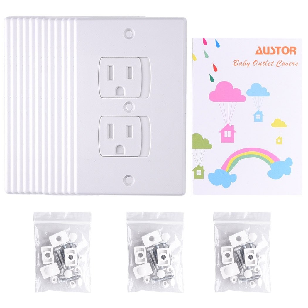 Childproof Electric Outlet Covers – Self-Closing Plugs for Baby Safety, 12 Pack