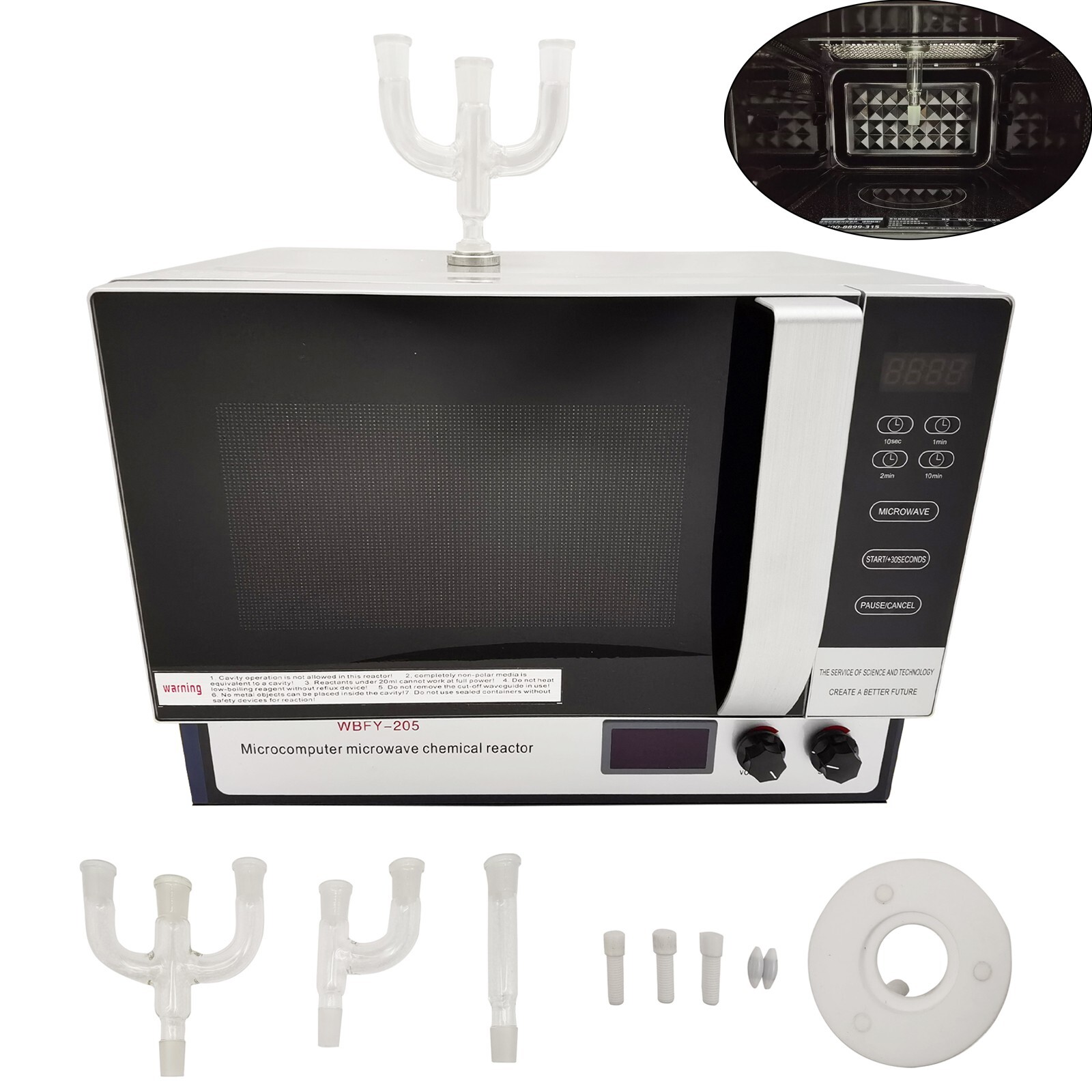 220V WBFY-205 Lab Microwave Chemical Reactor Continuous Wave Chemical Reactor