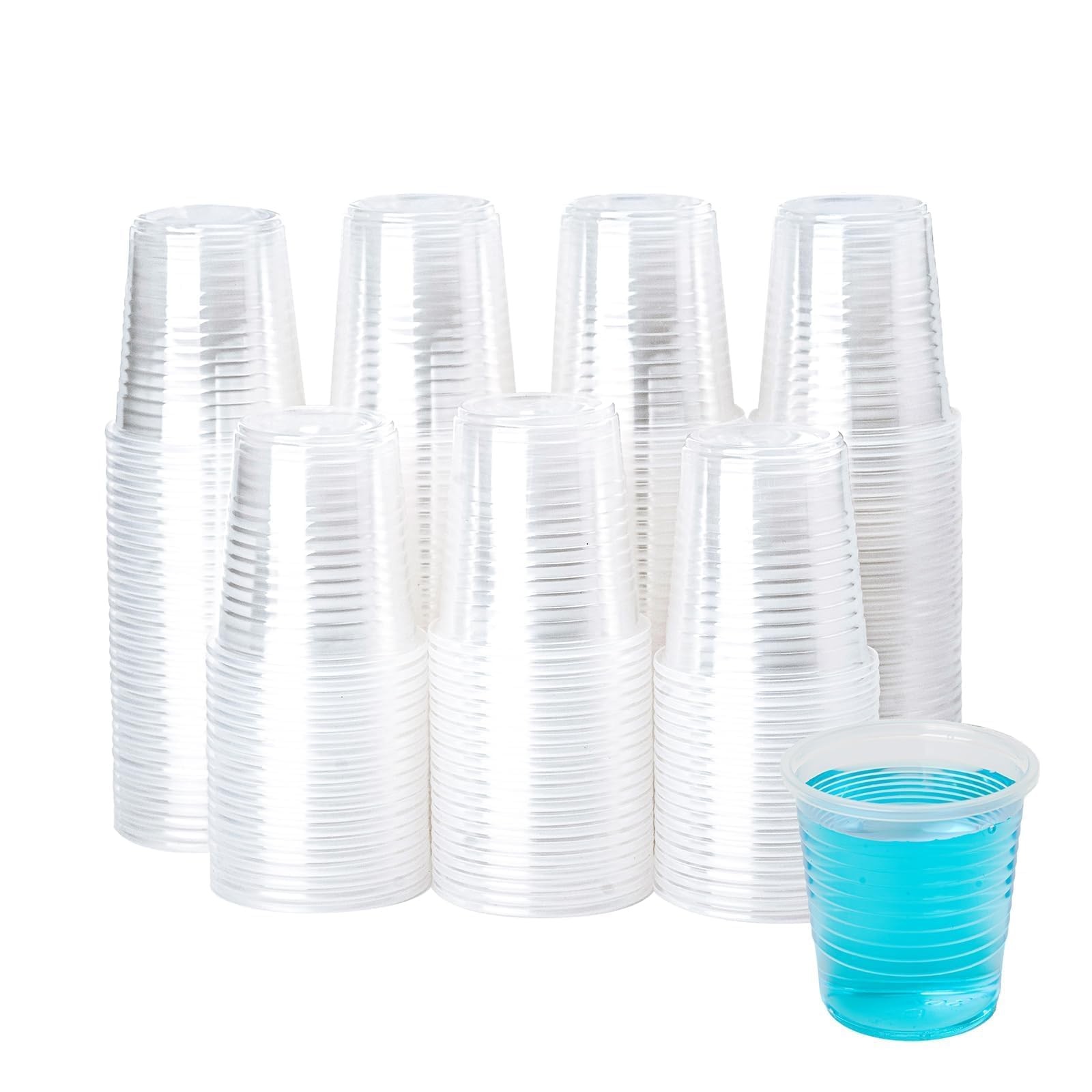 100 Pack 3 oz Bathroom Plastic Cups, Disposable Mouthwash Cups, Samll Plastic