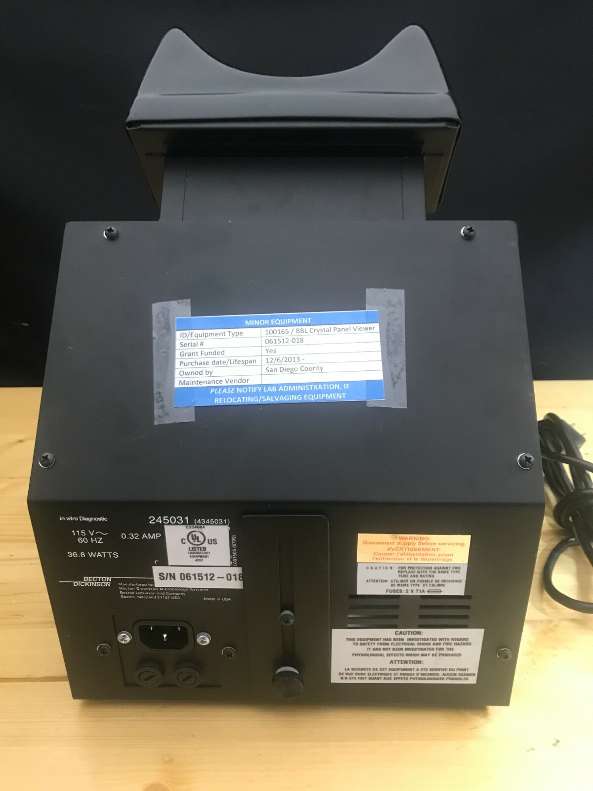 Becton Dickinson BBL Crystal Panel Viewer