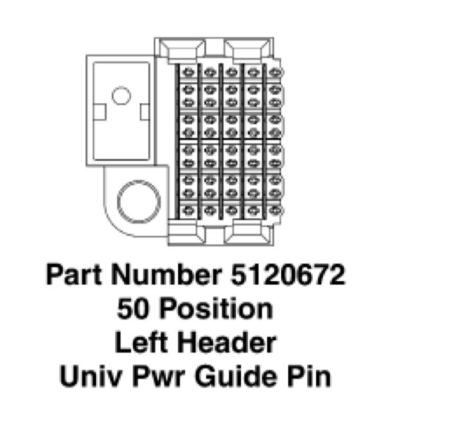 1x TE Conn. 50 POS Male Header Pins and Blades, Dual Beam, Left Side, 5120672-1
