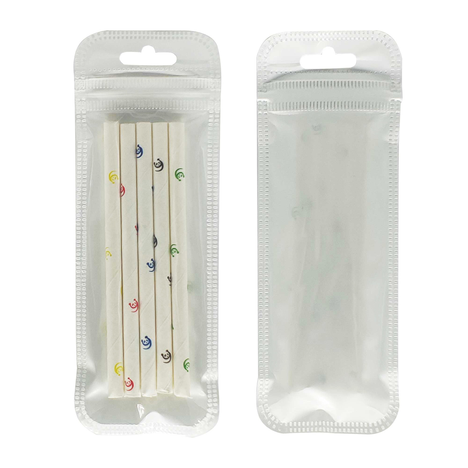 200 Clear and White Reclosable Plastic Poly Bags Zip Seal Hang Hole 2.36 MIL