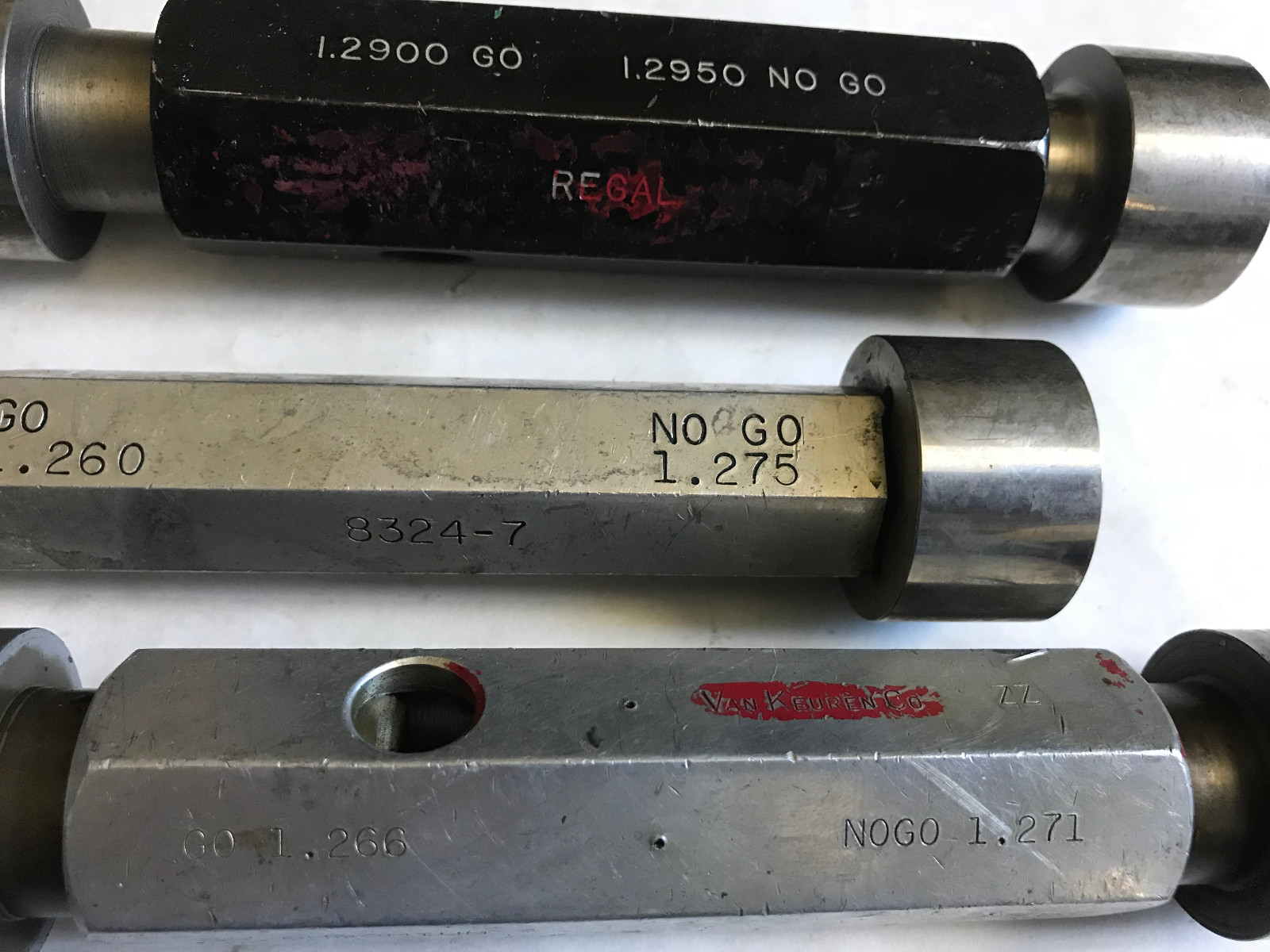 lot 3 THE PIPE MACHINERY GO NO GO PLUG GAGE 1.2900 1.2950 1.266 1.271 1.275,AD