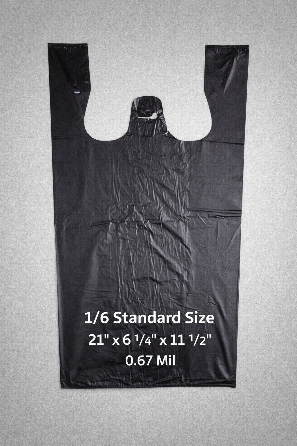 Bags 1/6 Large 21 x 6.5 x 11.5 BLACK T-Shirt Plastic Grocery Shopping Bags F&S