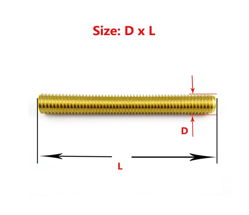 2mm 2.5mm 3mm to 20mm Brass Threaded Bar Threaded Rod Full Thread Studding Bar