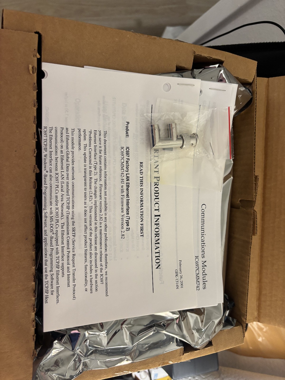 GE Fanuc IC697CMM742-HJ Type 2 Ethernet Module – New Old Stock – Open Box