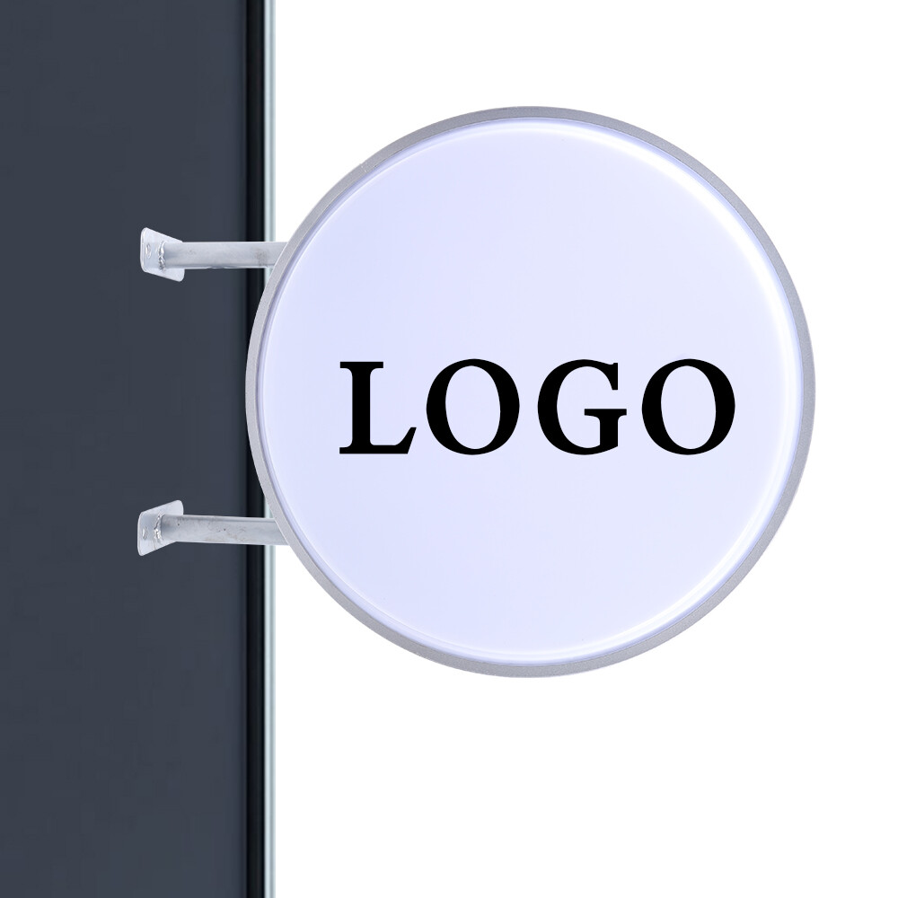 LED Light Box Round Double Sided Outdoor Advertising Illuminated Projecting Sign