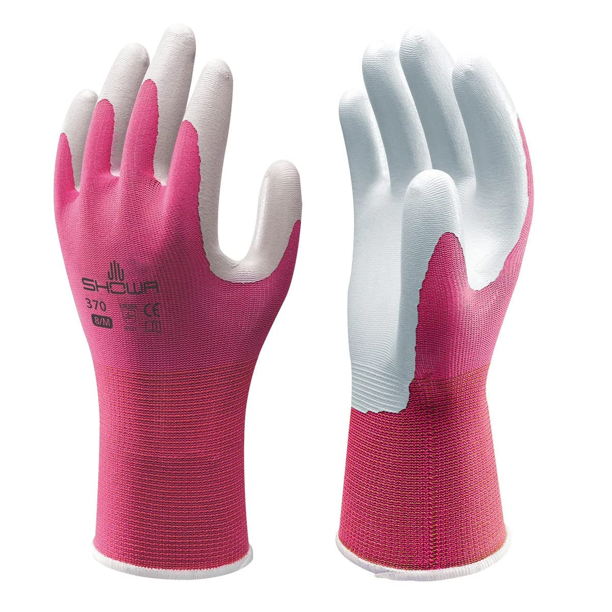 Atlas 370 Nitrile Palm Coated General Purpose Work Glove with Nylon Liner, Pink,