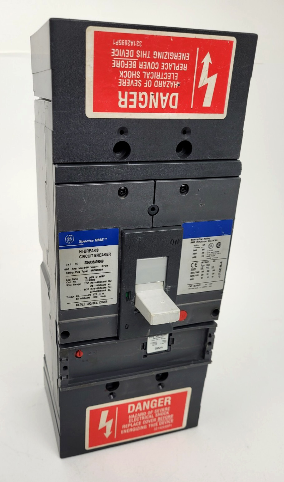 SGHA36AT0600 GE 600 Amp 600 Volt Circuit Breaker w/ SPRG600A600 Rating Plug