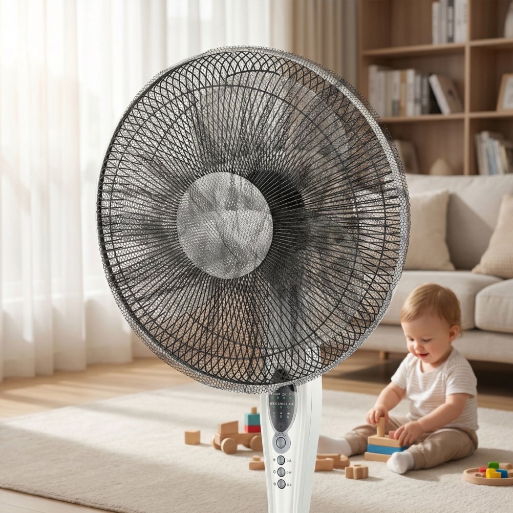 Childproof Black Round Fan Protective Net Dust Cover for Household Fans