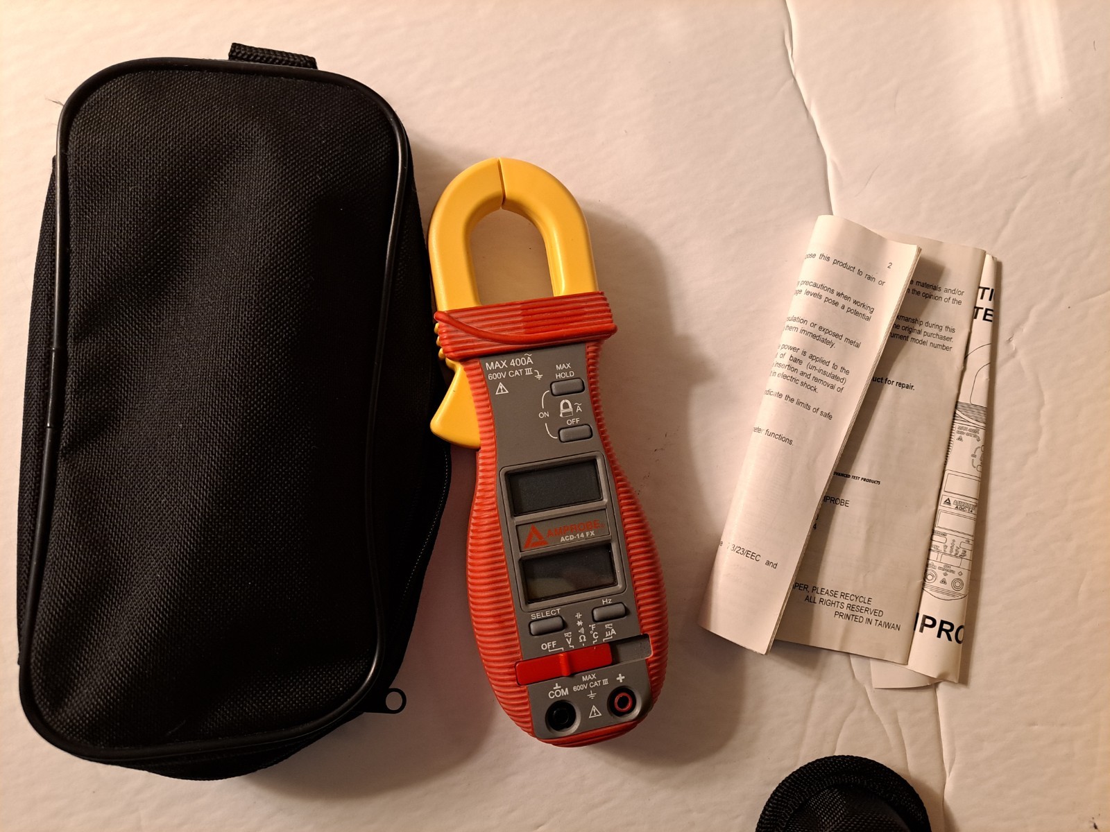 Clamp Multimeter Amprobe ACD-14-PRO w Banana plug K-type thermocouple Test 25Gb5