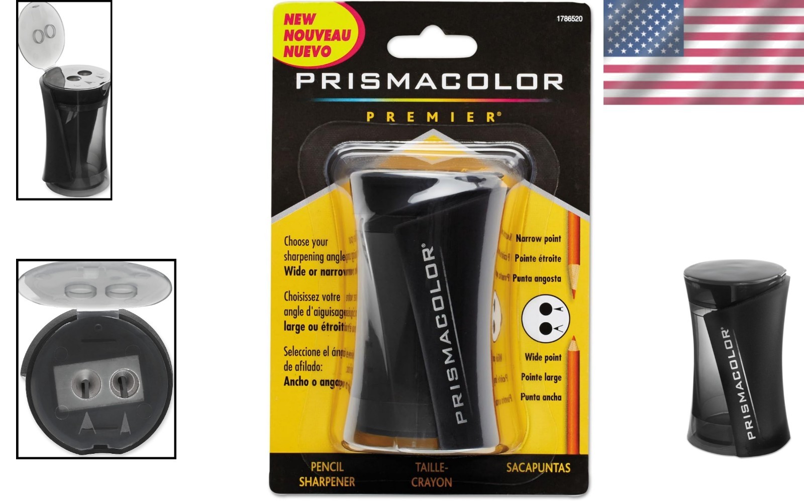 Compact and Portable Premier Pencil Sharpener with Dual Blades for Precision