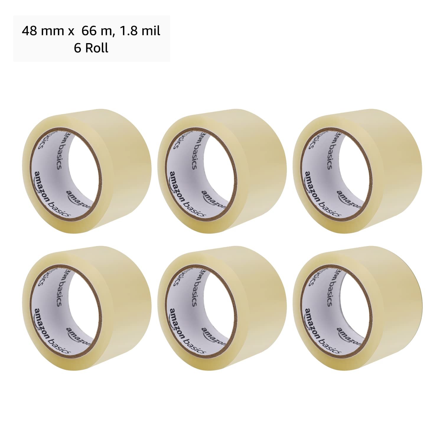 Amazon Basics Shipping Packing 1.9 in x 60.3 yards, 1.8mil thickness, Clear