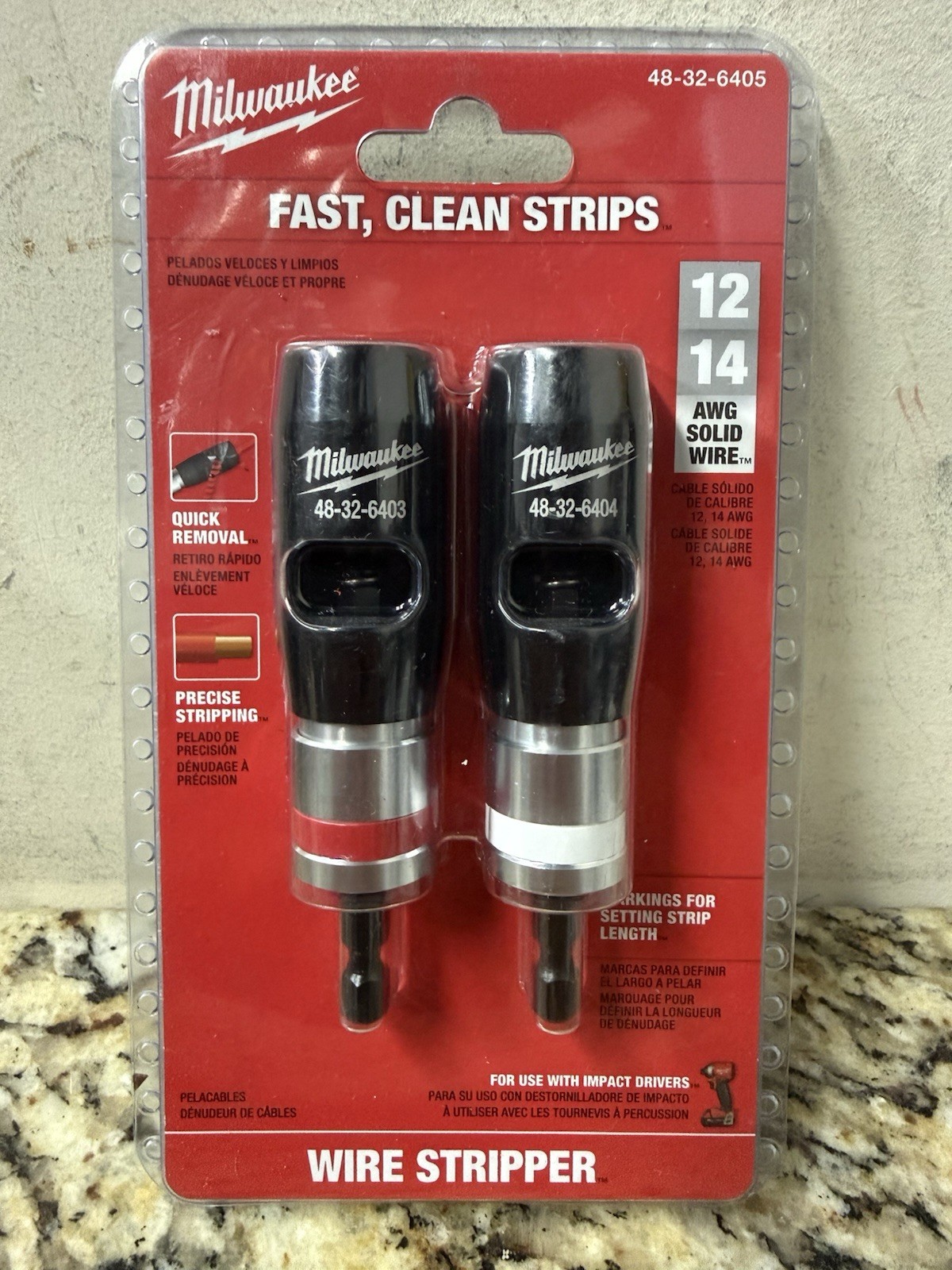 Milwaukee 48-32-6405 2-Piece Solid AWG Wire Stripper Set (12 & 14 AWG)