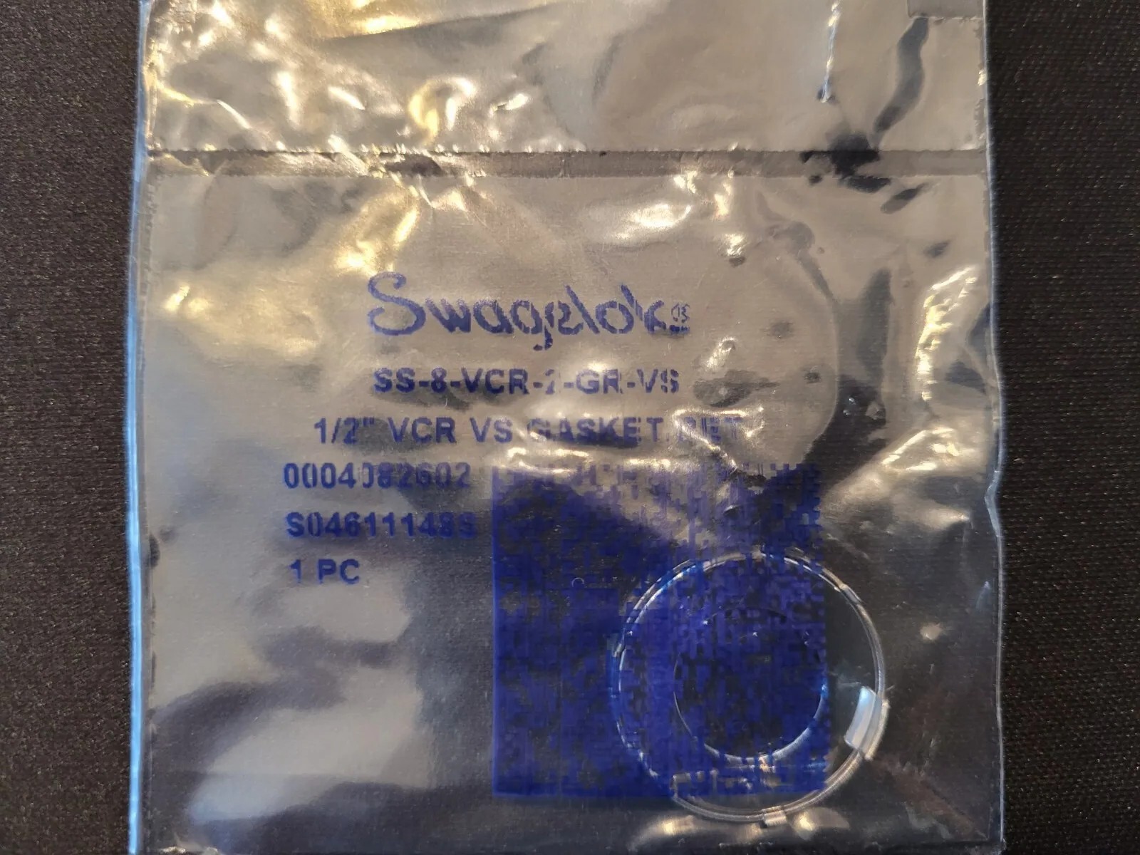 20 Pack – Swagelok 316L Stainless Steel VCR 1/2 in. Gasket SS-8-VCR-2-GR-VS