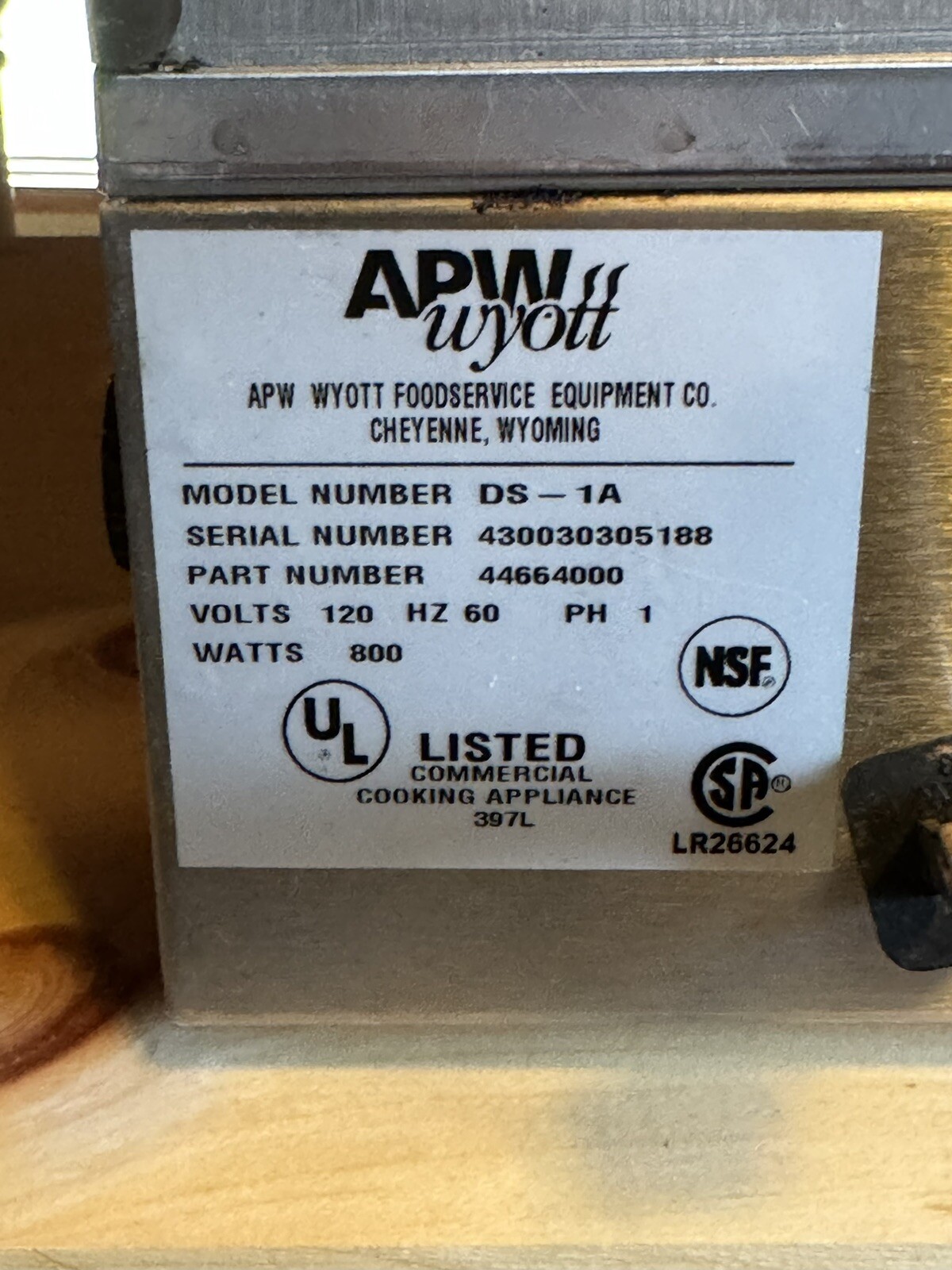 APW Wyott Mr. Frank Hotdog Steamer DS-1A – S7385 150 Capacity *Shortened Cord*