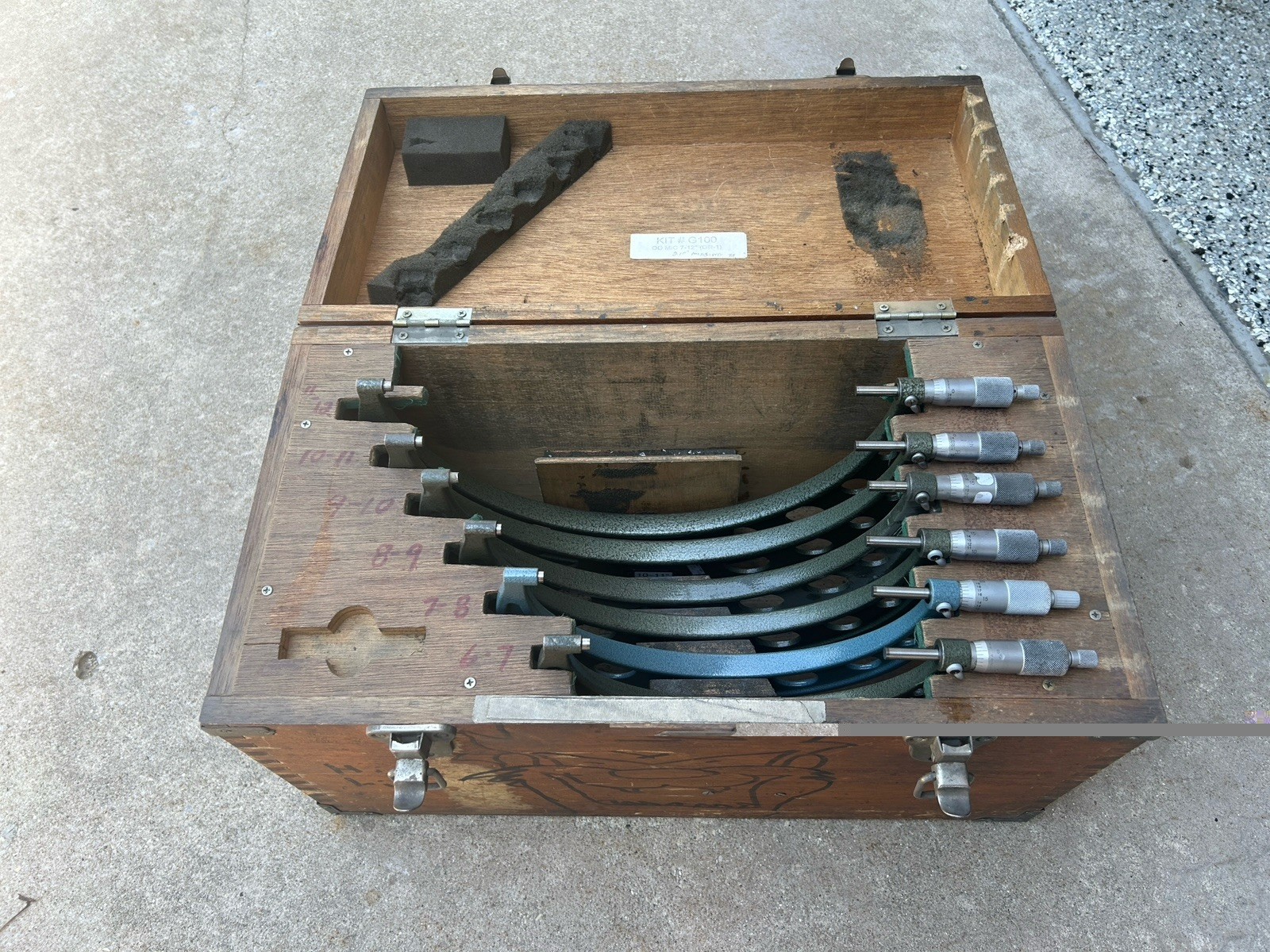 Mitutoyo 6-12” Outside Micrometer Set 0.001” Complete w/ Wood Case