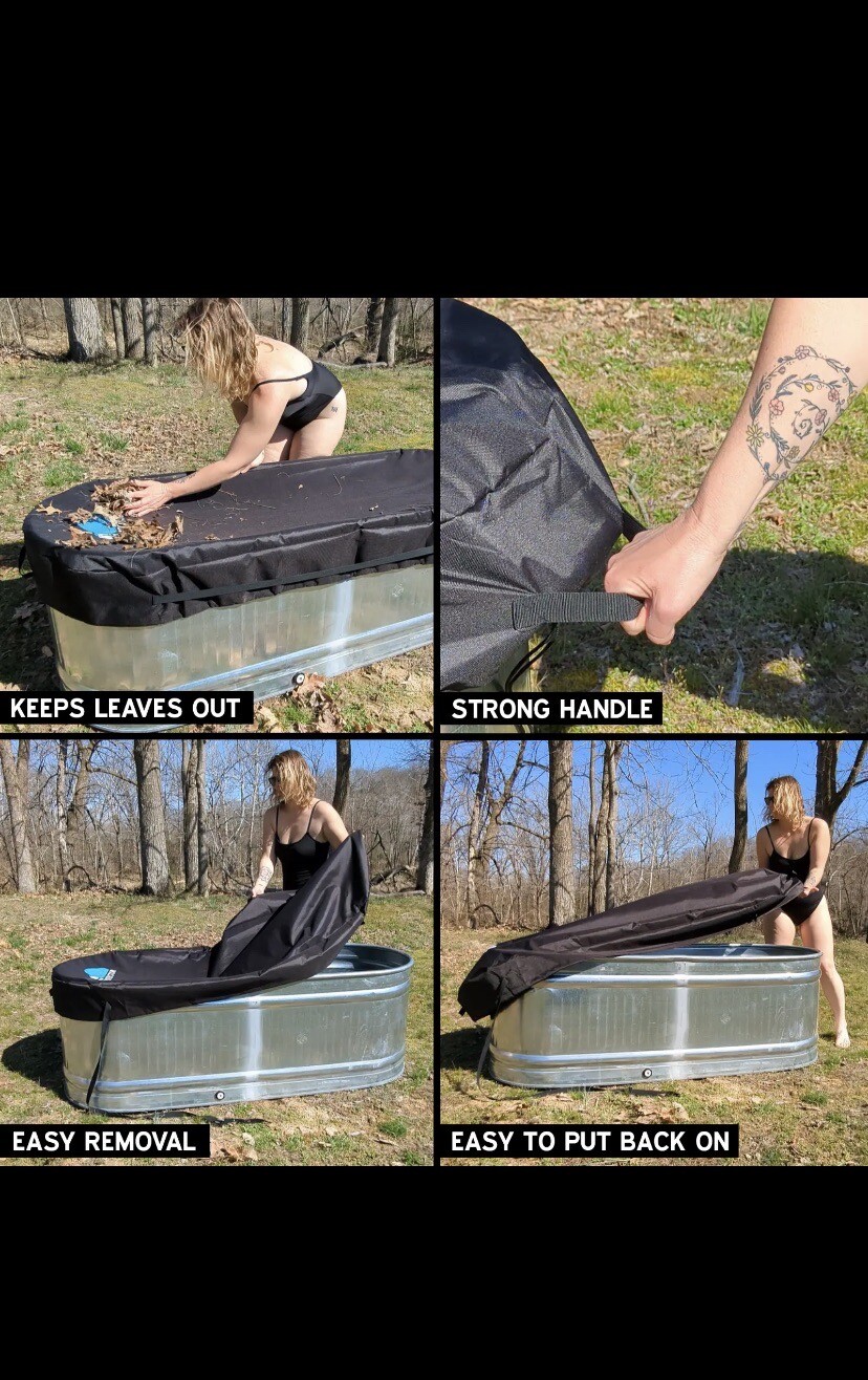 2X2X6 Galvanized Stock Tank Cover Ice Water Therapy Ice Bath Cover Waterproof
