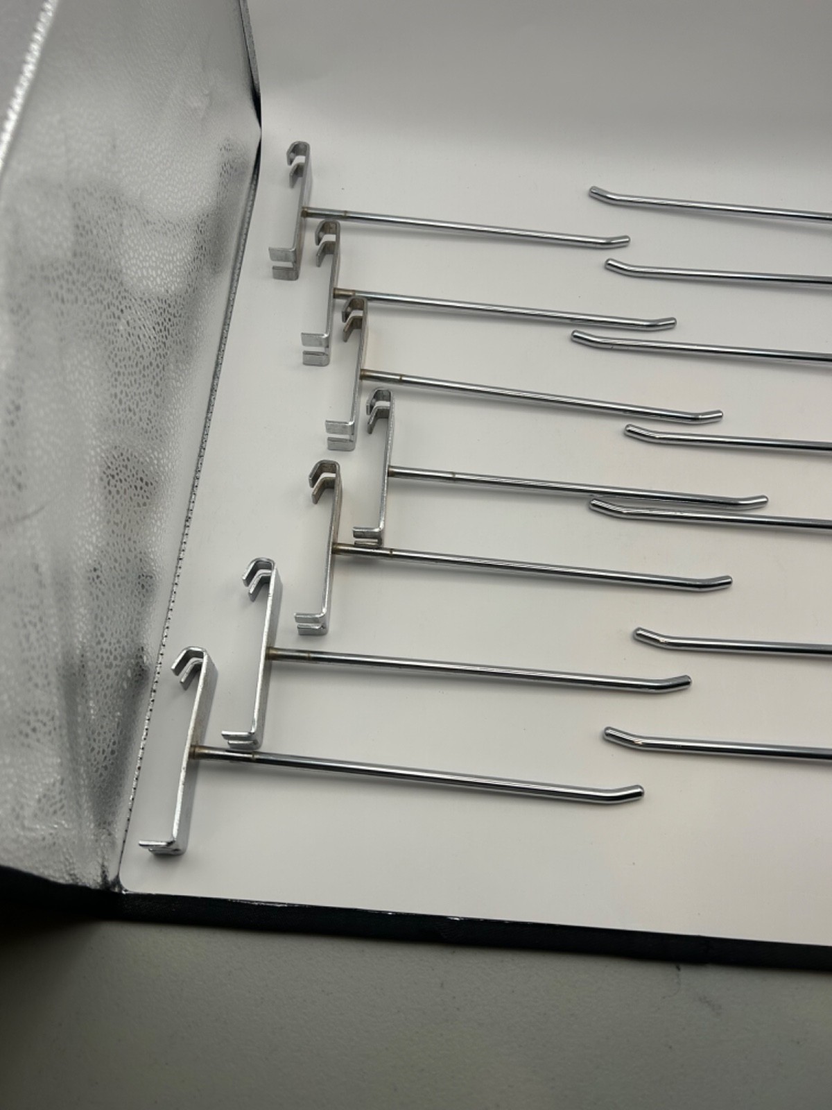 14 Chrome Retail Display Hooks Grid Wall Wire Panel Store Fixture Hook Hangers