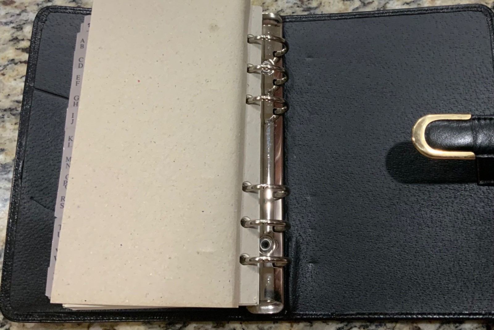 Vintage Buxton Organizer Planner 6 Ring & Button Lambskin Leather Brand New Open