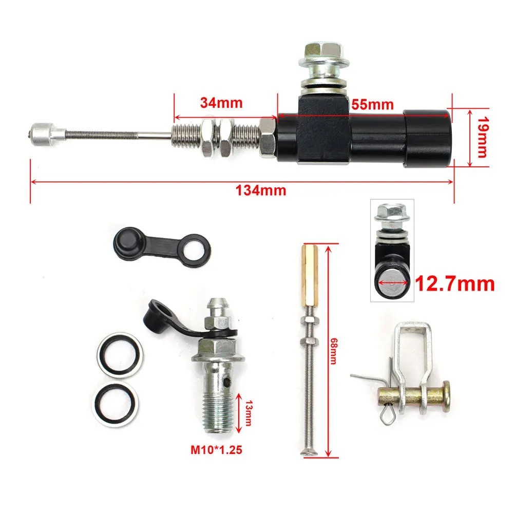 7/8in Motorcycle Hydraulic Brake Clutch Kit Lever Pump Hose for Yamaha Honda