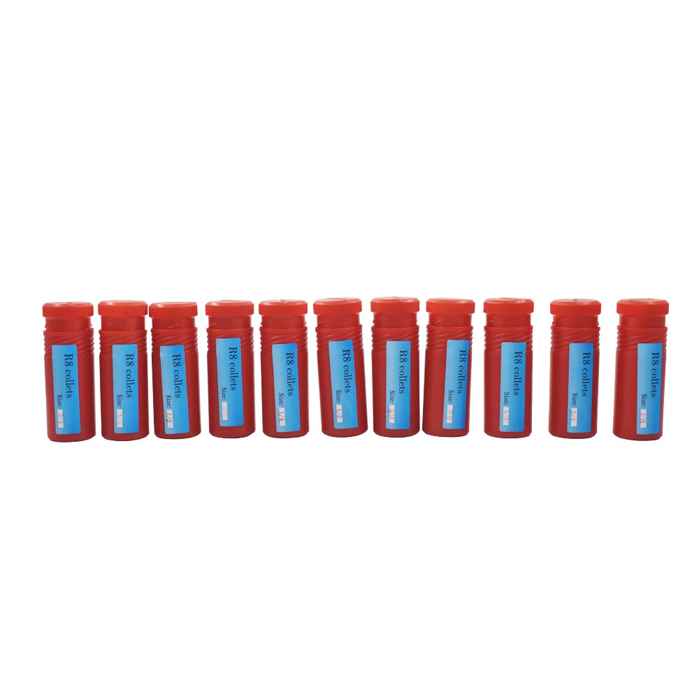 R8 Collet 11Pcs Set 1/8″ 3/16″ 1/4″ 5/16″ 3/8″ 7/16″ 1/2″ 9/16″ 5/8″ 11/16″ 3/4″