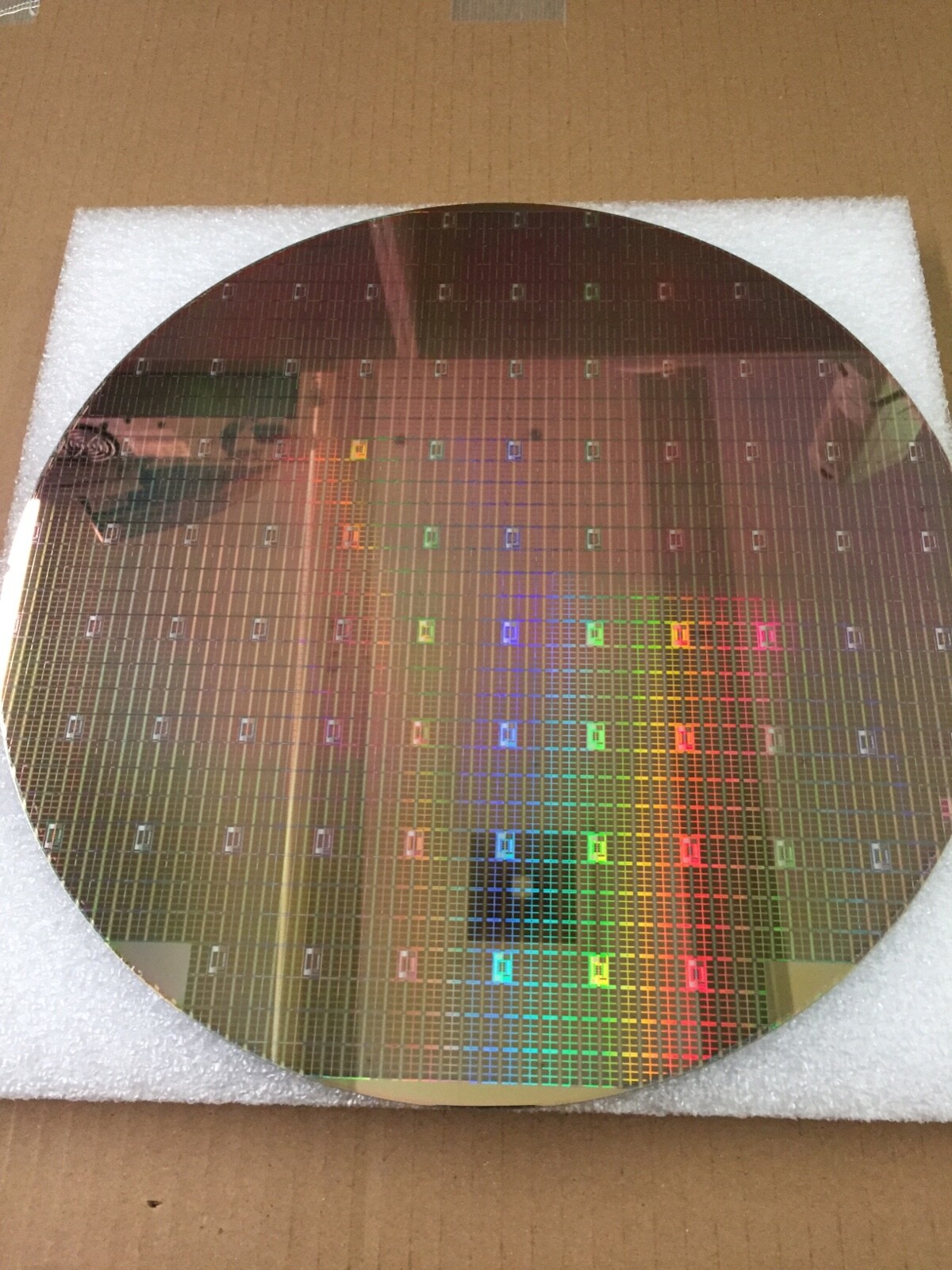 silicon wafer 12” 300mm copper pattern reclaim. Art, CPU, electronics, gifts