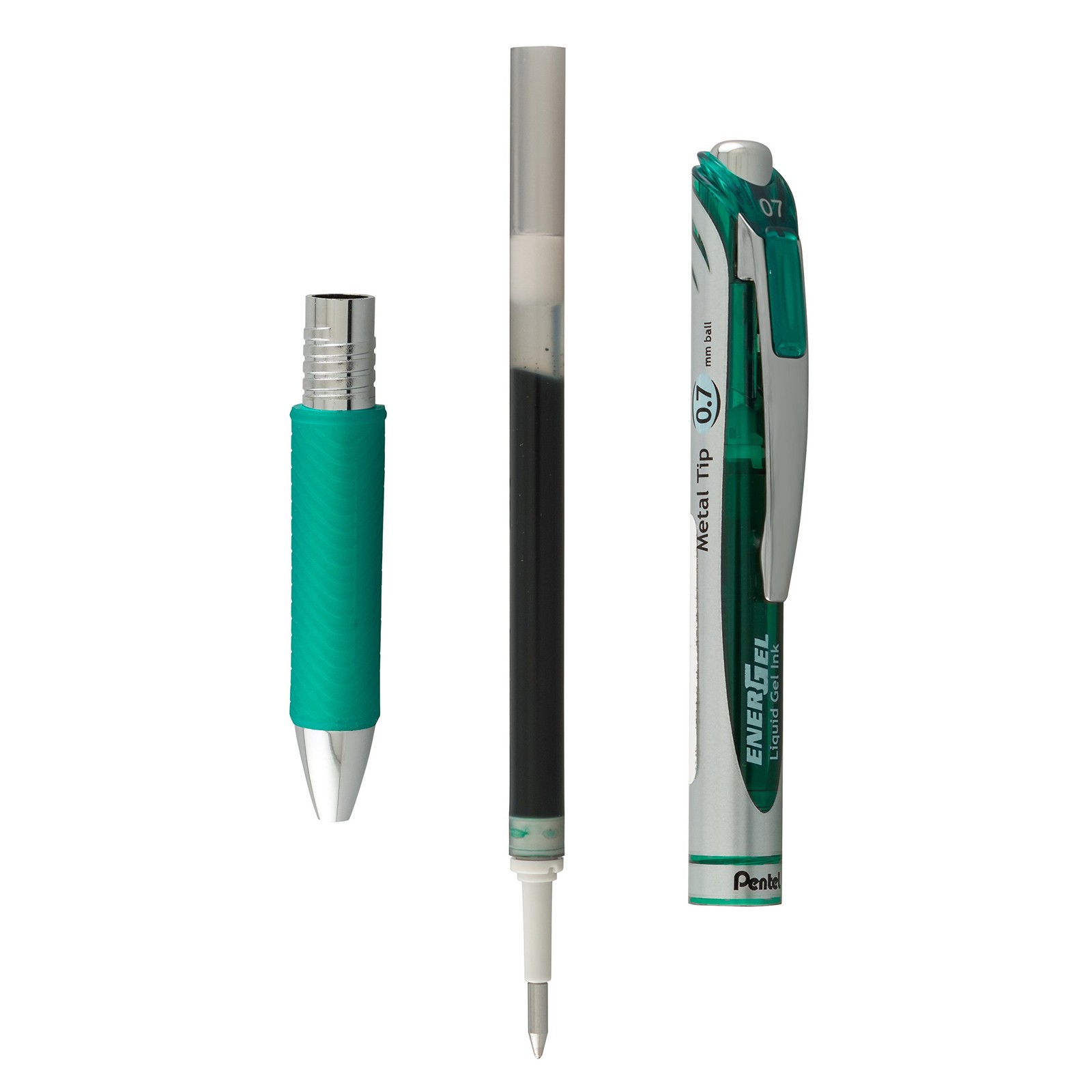 Pentel EnerGel RTX Retractable Liquid Gel Pen, 2 Count (Pack of 1), Green