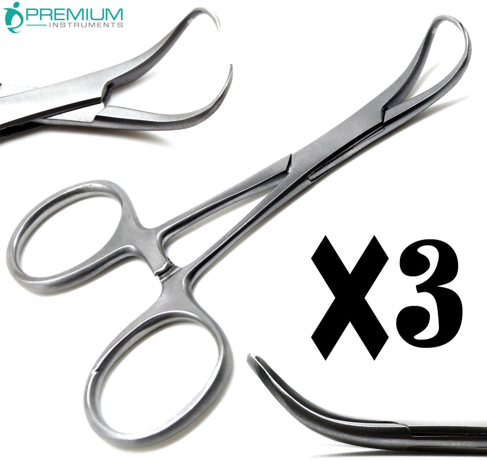 3 Pcs Veterinary Backhaus Towel Clamp forceps 3.5″ Premium Instruments