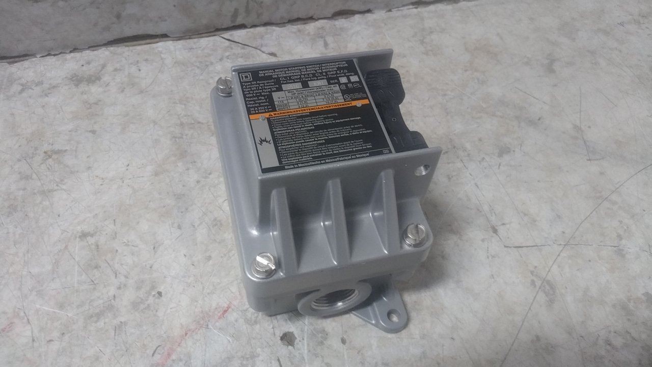 Square D 2510KR1 230VDC; 600VAC Max Voltage Rating Manual Motor Switch