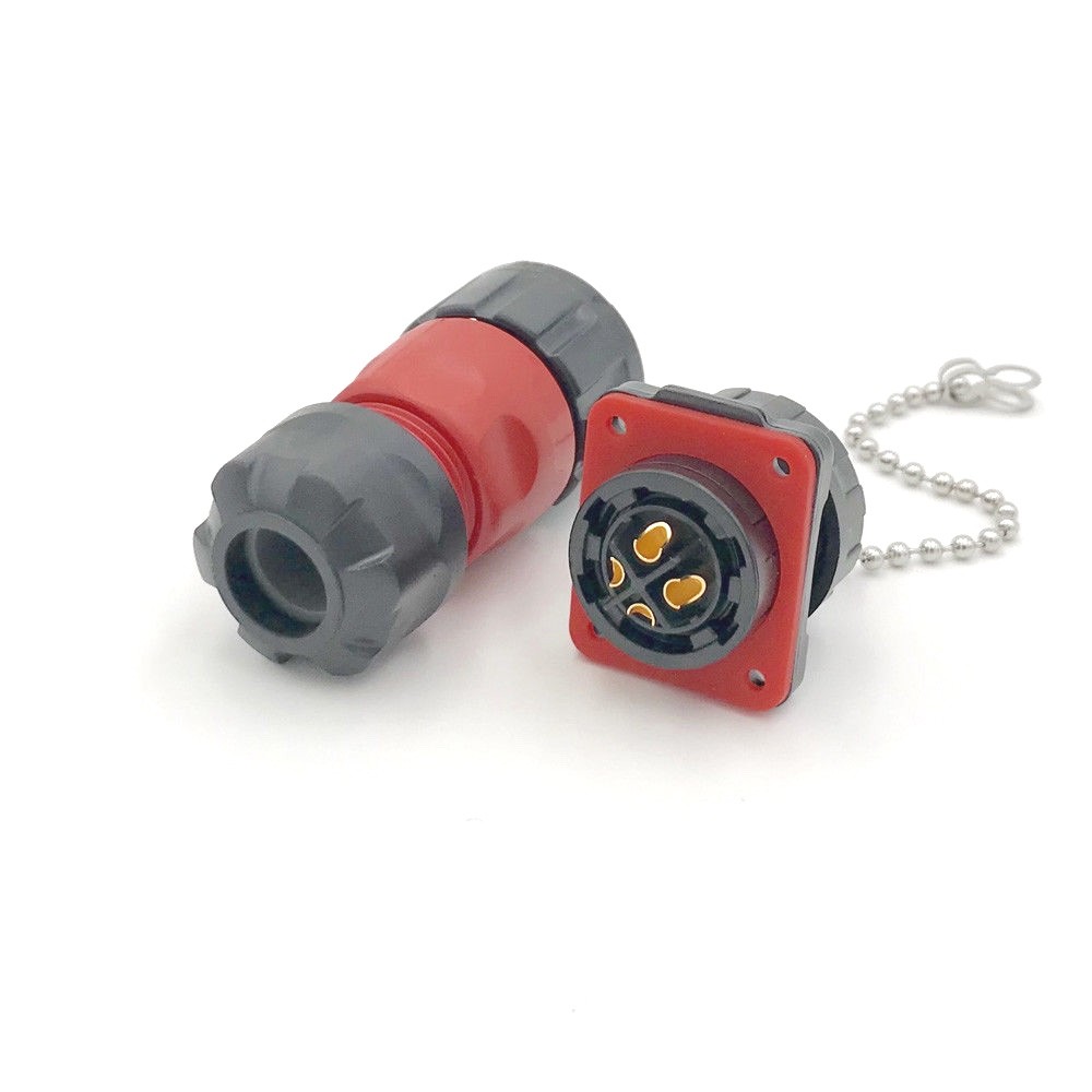 4 Pin Power Connector Female Plug Male Socket Outdoor Waterproof IP67 Signal M20