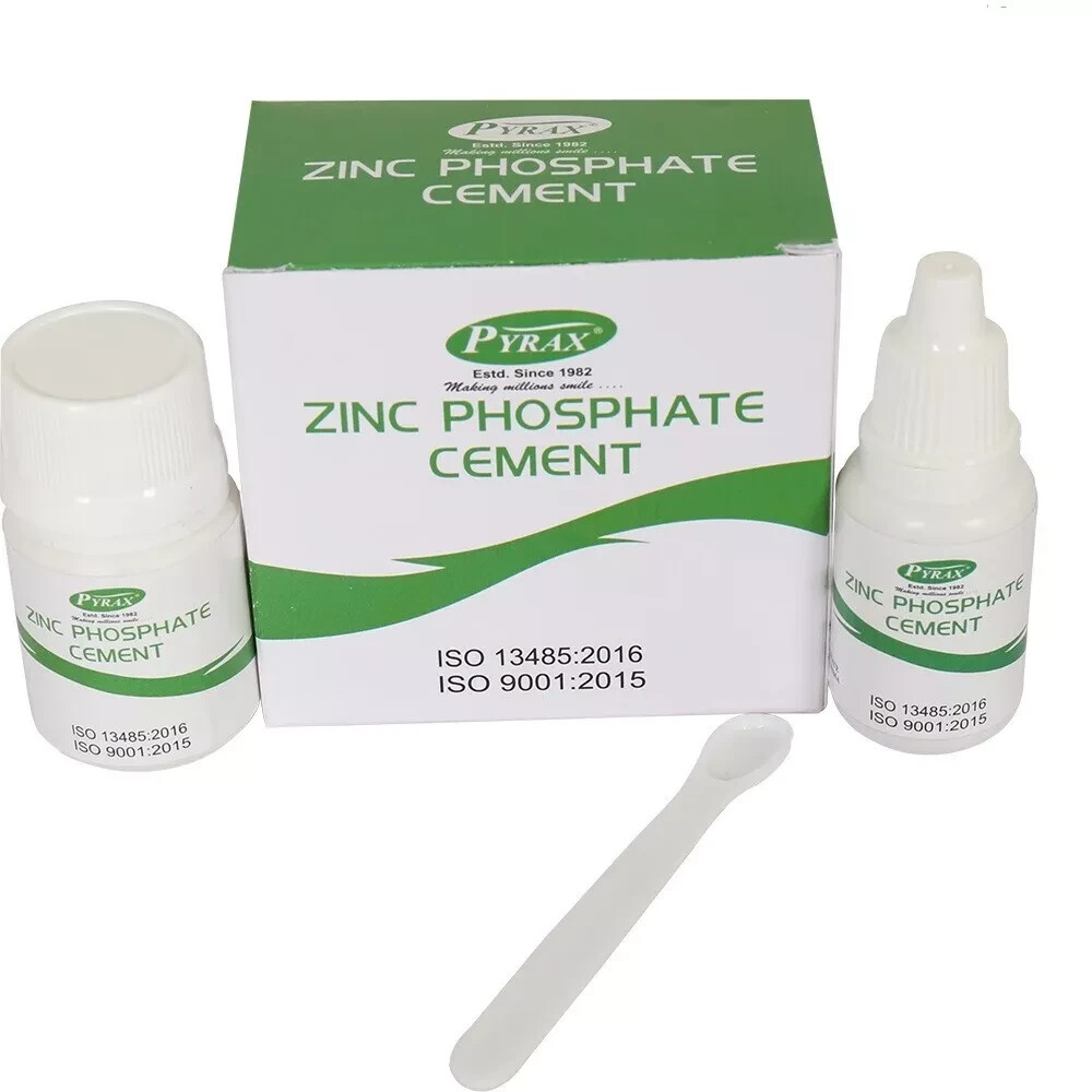 Pyrax Zinc Phosphate Cement Permanent Tooth Filling Pow 30g Liq 15ml Kit Dental