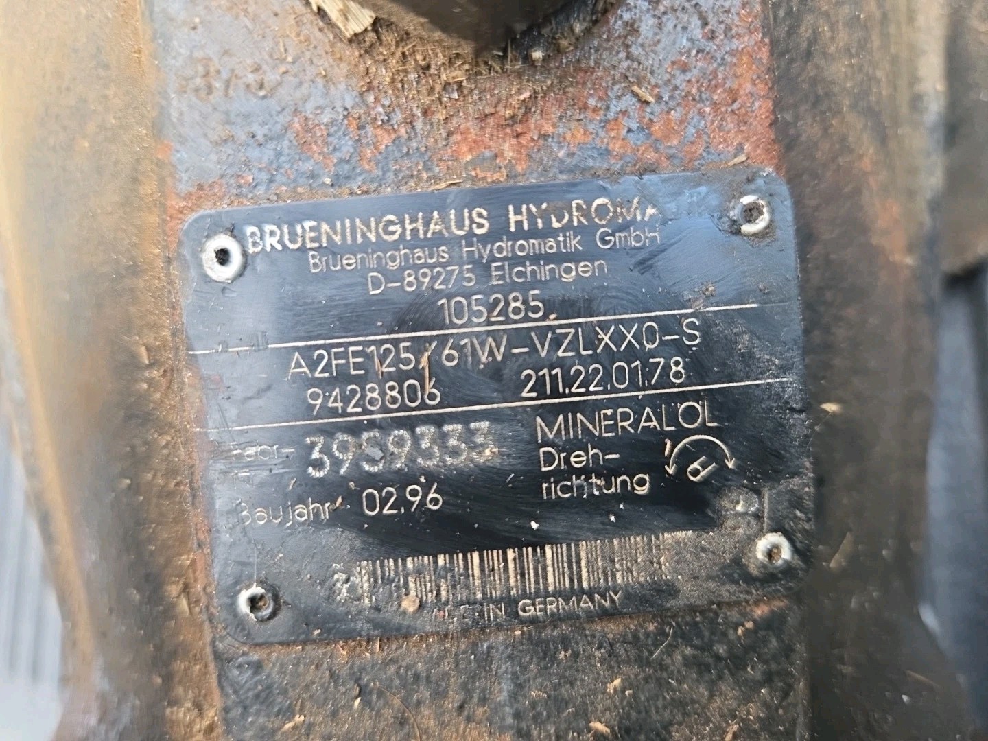 Used Brueninghaus a2fe125/61w-vzlxxo-s Excavator Hydraulic Pump